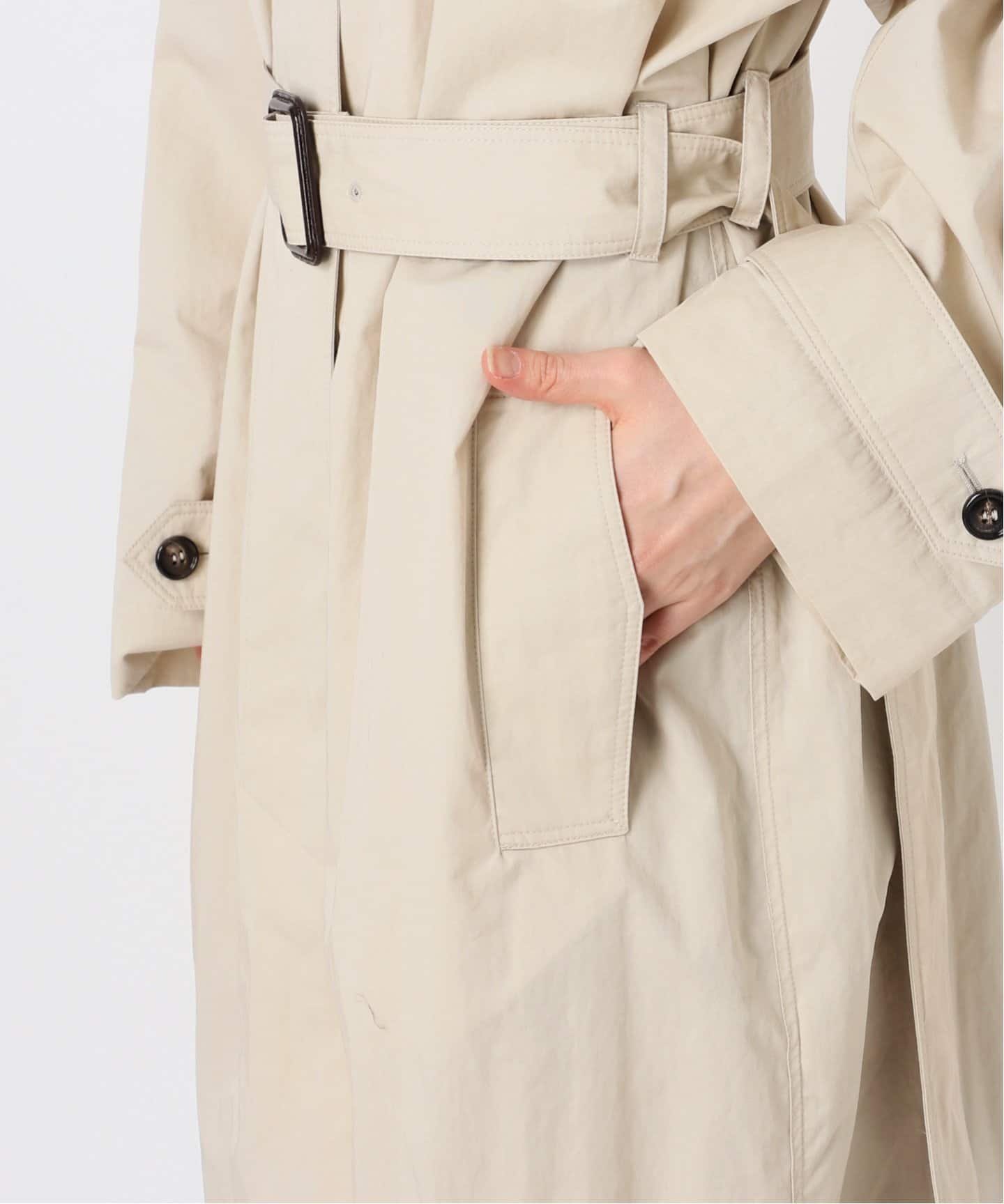 【関税込み】Teurn Studios ベージュ ベルト トレンチコート TEURN STUDIOS/ターンスタジオ】Unlined trenchcoat(トレンチ