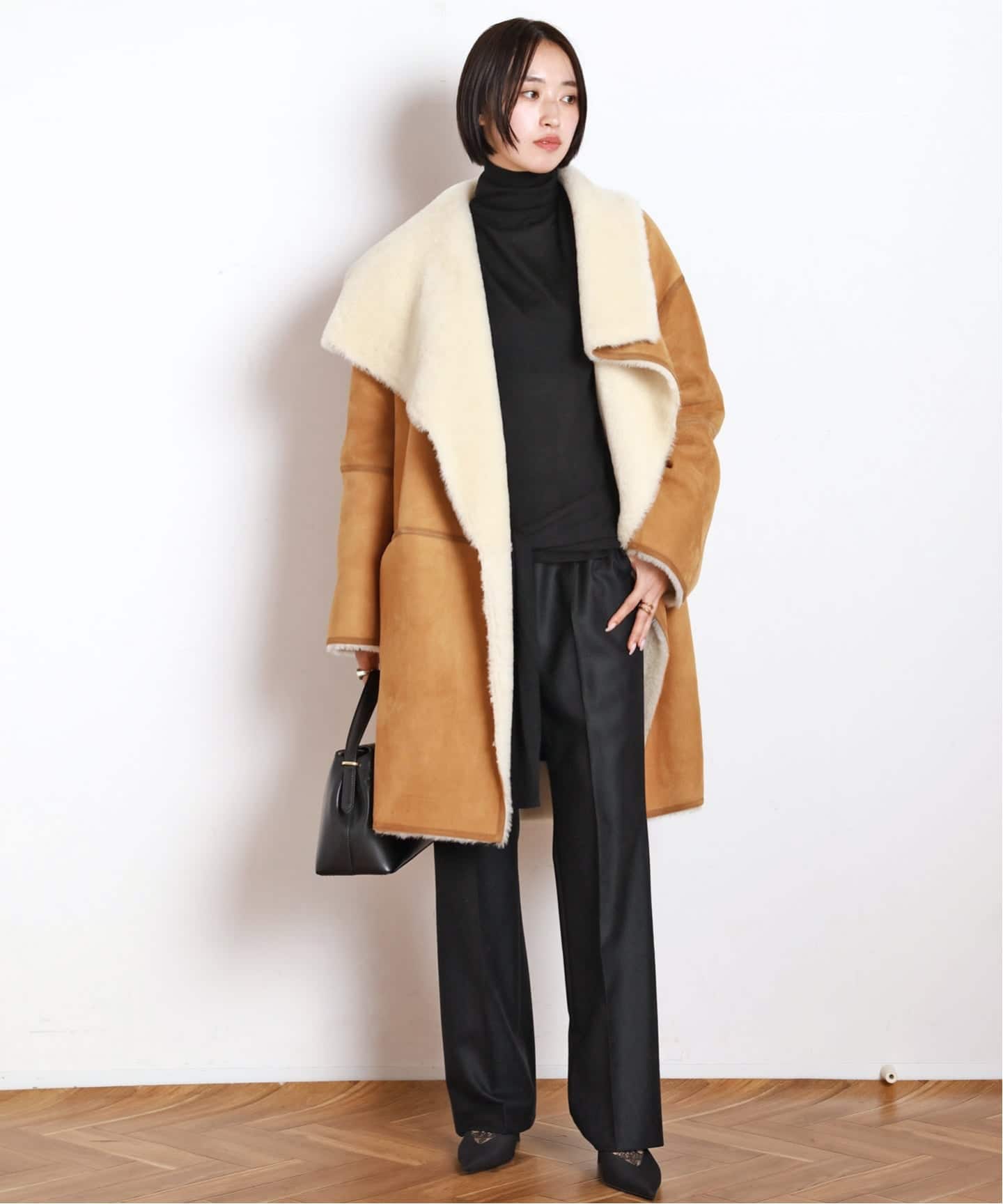 TOTEME/トーテム】DRAPED SHEARLING COAT（ムートンコート）｜AP