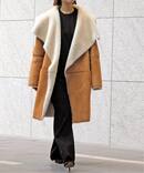 【TOTEME/トーテム】DRAPED SHEARLING COAT