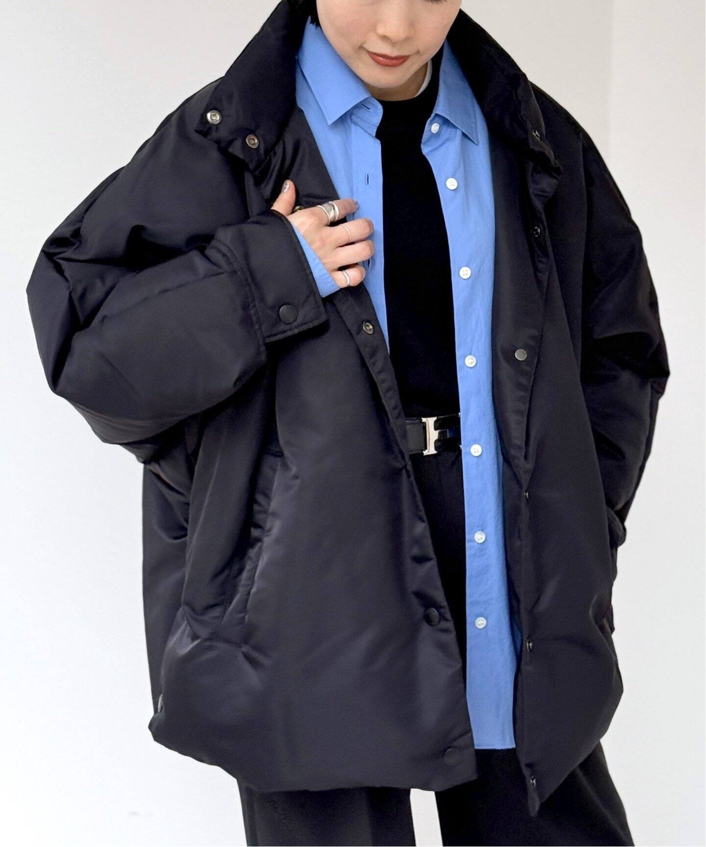 BERENICE】ブラックオーバーダウンジャケット（ダウンジャケット）｜AP  