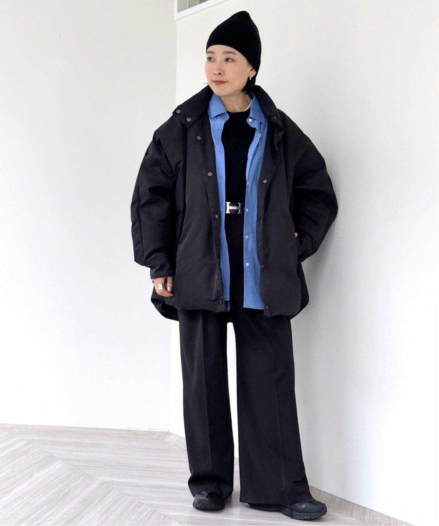 BERENICE】ブラックオーバーダウンジャケット（ダウンジャケット）｜AP  