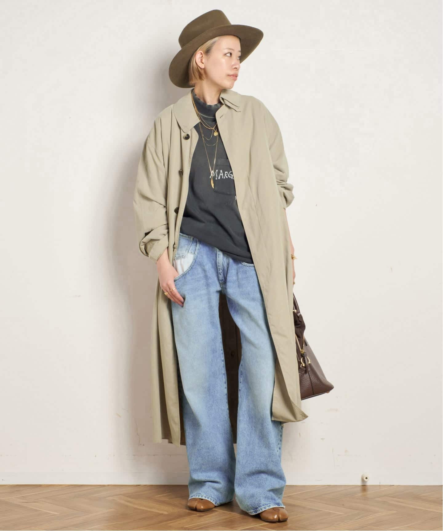 margiela マルジェラ　トレンチ　コート　ベージュ　レプリカ　アウター マルジェラ margiela ジップ トレンチコート オーバーサイズ