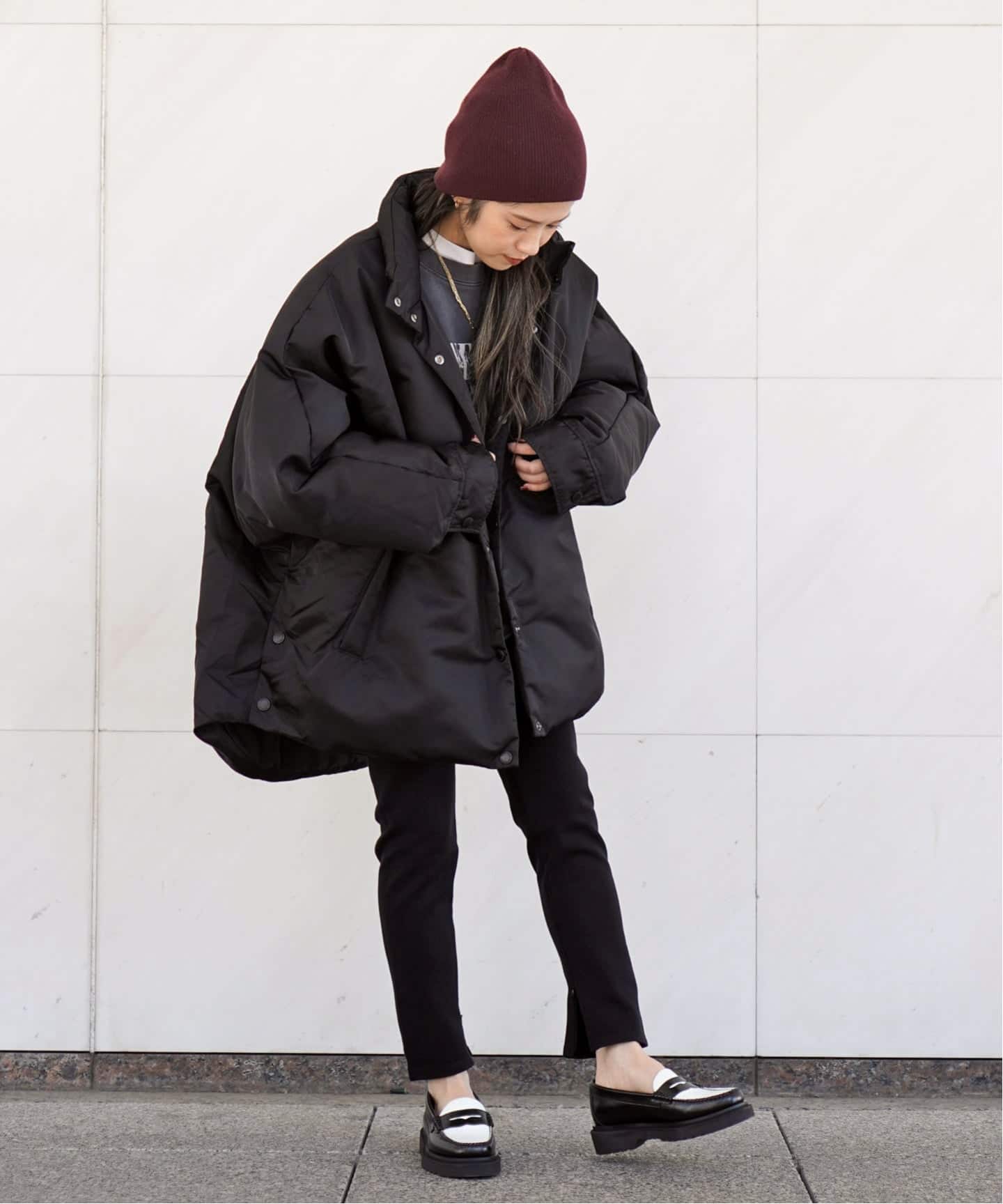 BERENICE】ブラックオーバーダウンジャケット（ダウンジャケット）｜AP