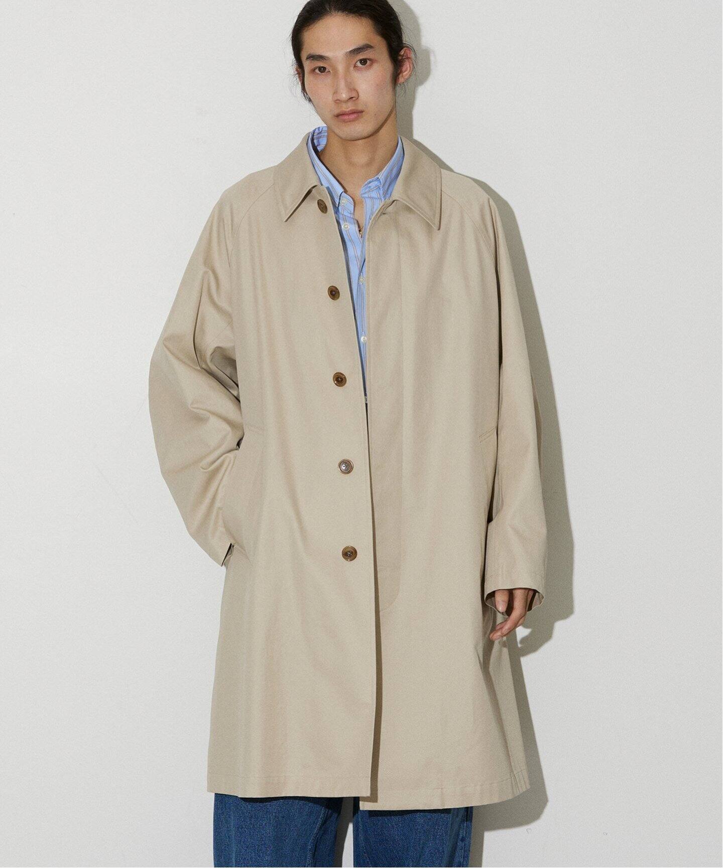コットン / ギャバ オーバーフィットコート（ステンカラーコート  