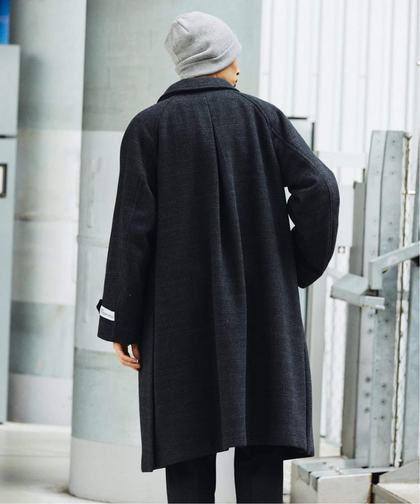 スーパー140 ウールモッサ オーバー マック コート（ステンカラー