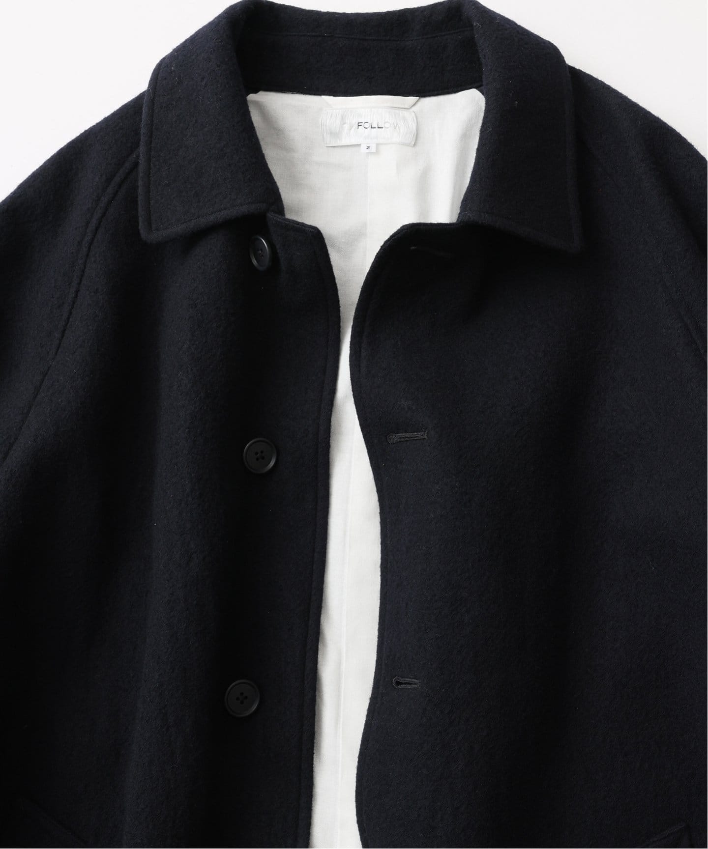予約》【FOLL/フォル】washed wool wardrobe ball collar coat