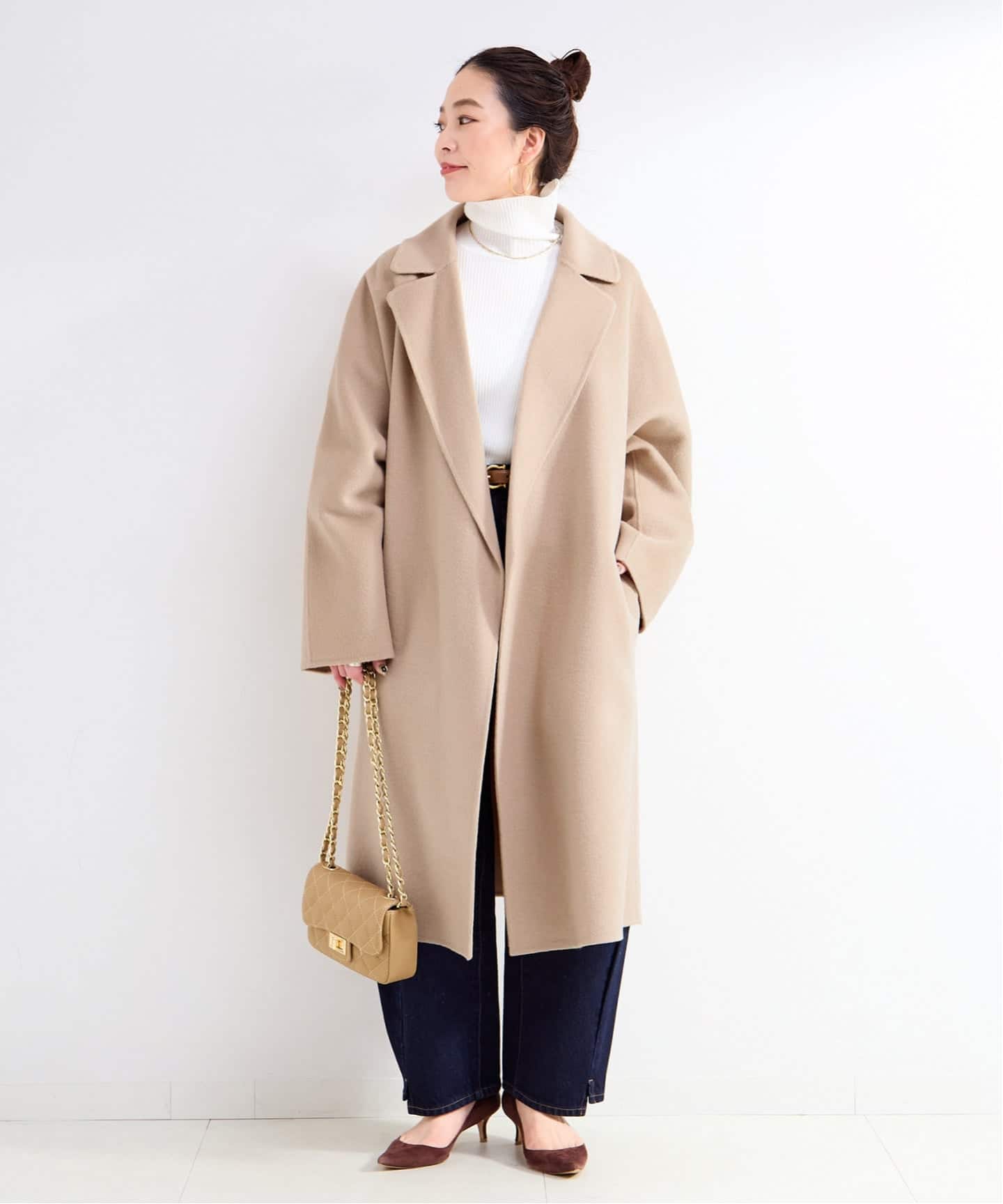 ウールリバーミドル丈コート（ステンカラーコート）｜B.C STOCK（ベー