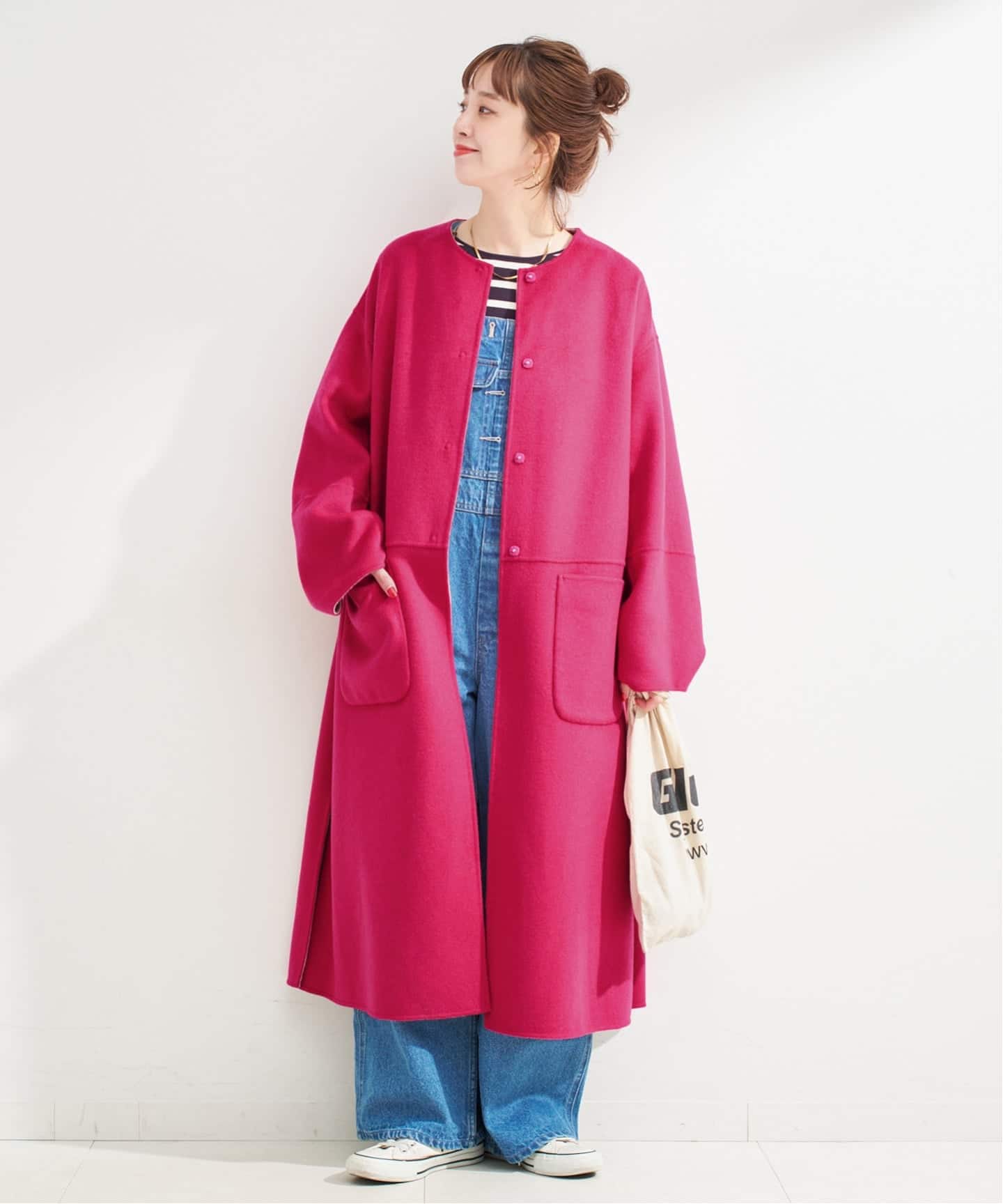 新品　グレー　ピンク　リバーシブルコート　BC STOCK B.C STOCK｜S120ブレンドリバーシブルコート | Rakuten Fashion