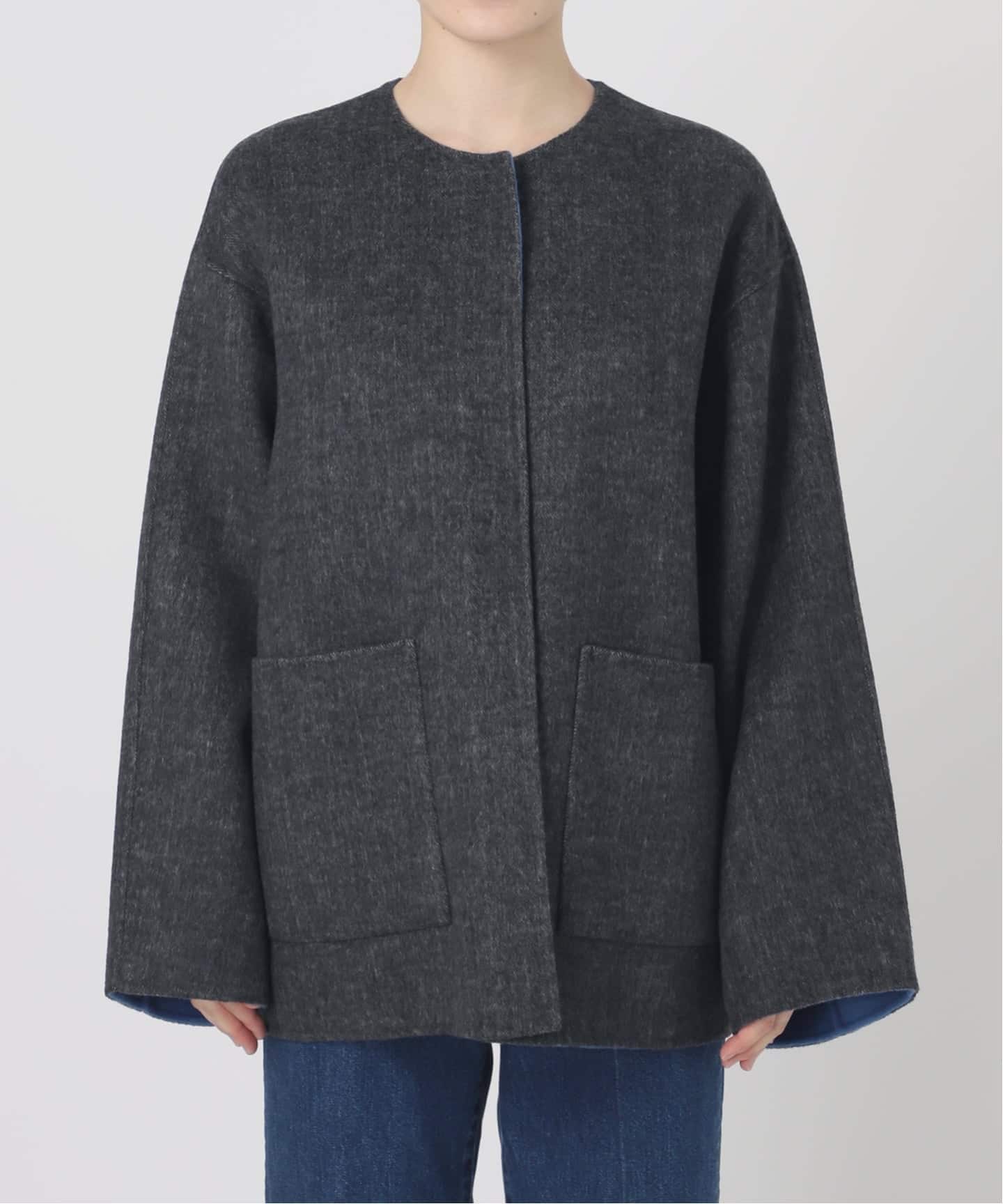 ショート丈 グラマミンク リバーシブル コート XL相当 襟付 近年デザイン B.C STOCK｜S120ブレンドショート丈リバーシブルコート