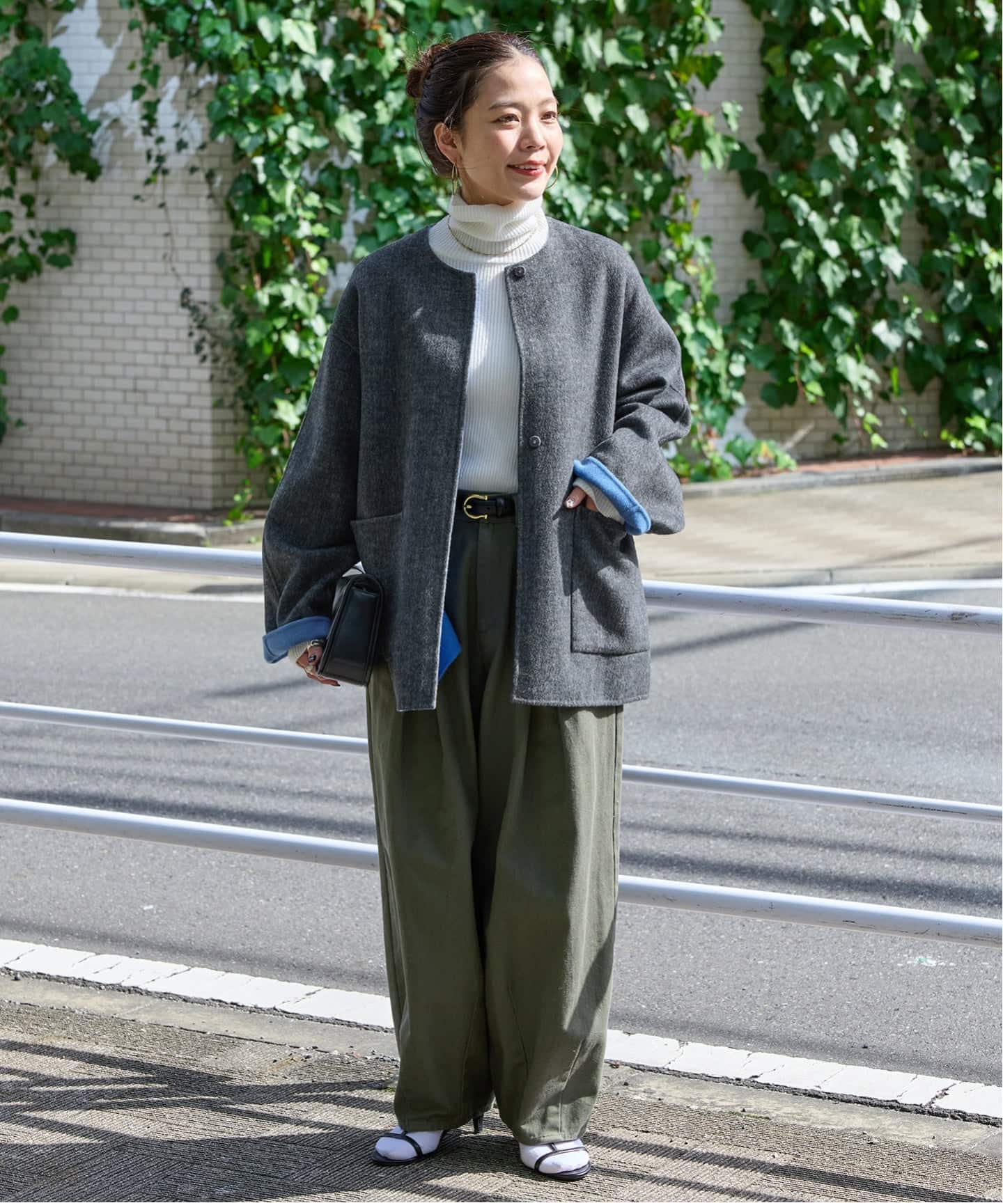 追加》S120ブレンドショート丈リバーシブルコート（ノーカラーコート