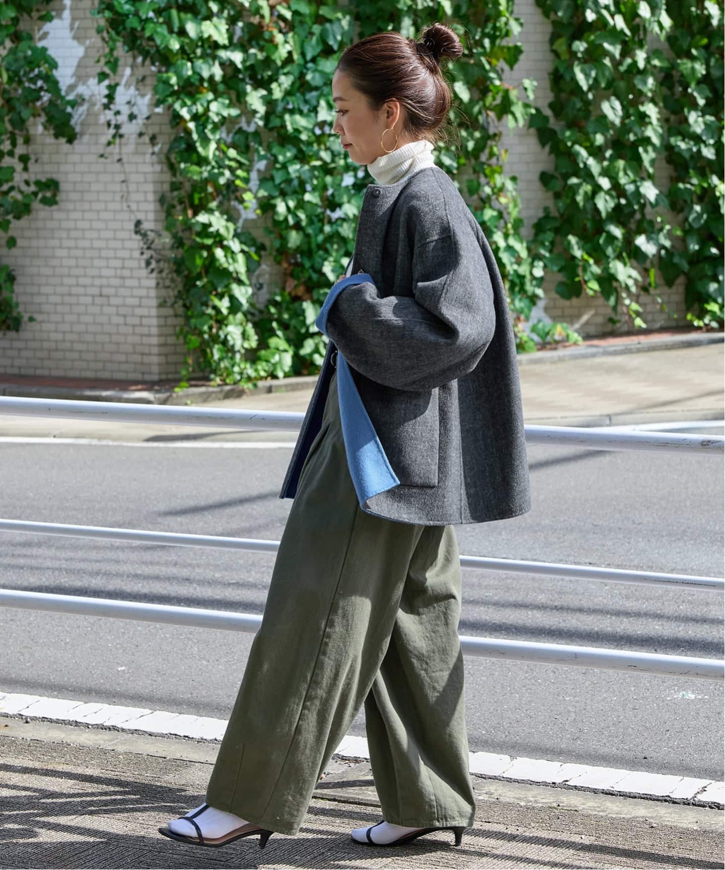 追加》S120ブレンドショート丈リバーシブルコート（ノーカラーコート