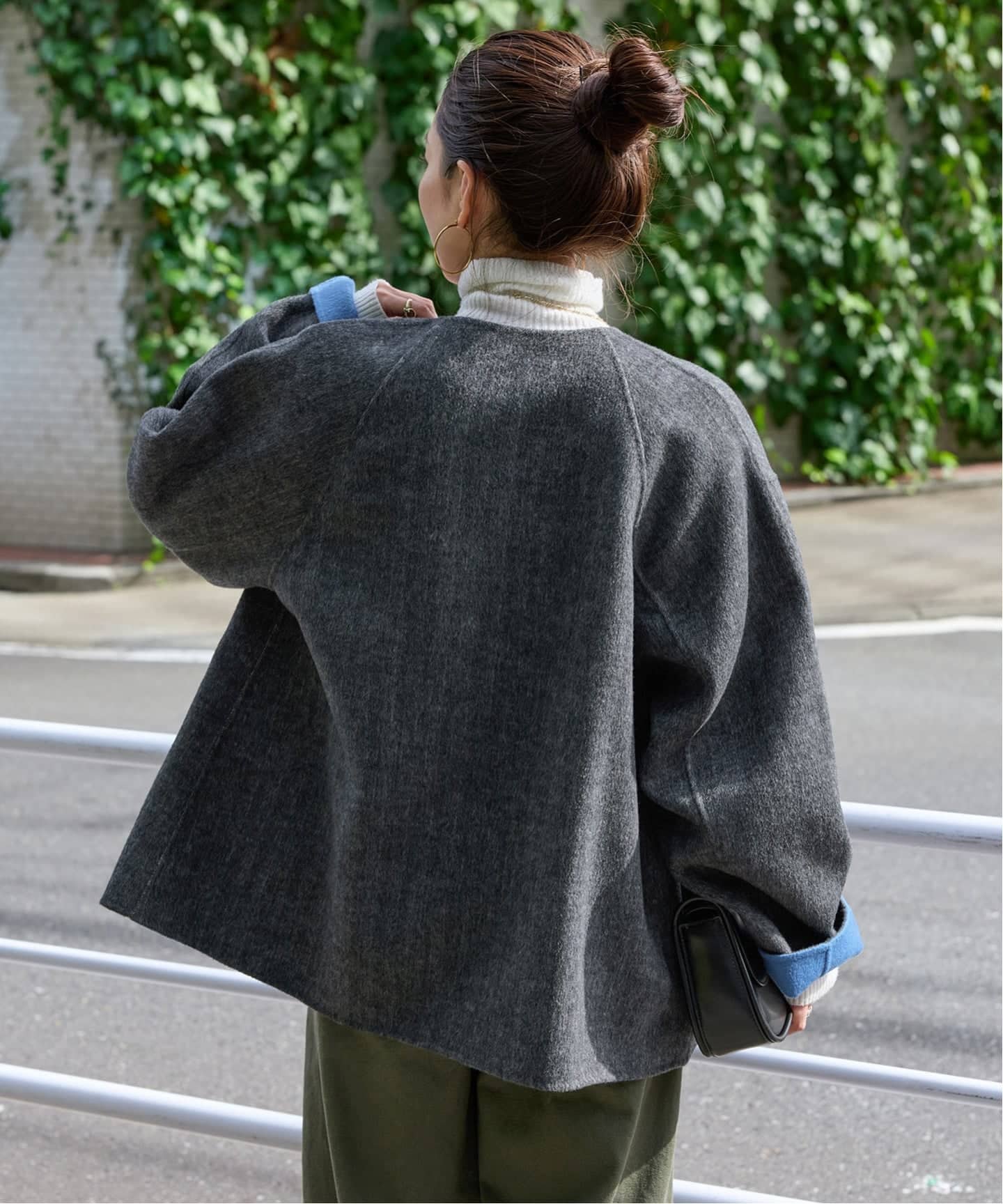 追加》S120ブレンドショート丈リバーシブルコート（ノーカラーコート