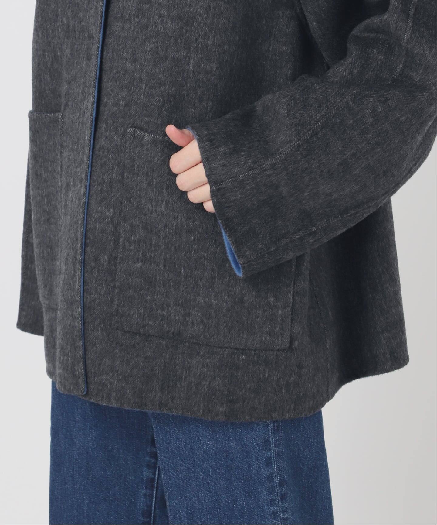 追加》S120ブレンドショート丈リバーシブルコート（ノーカラーコート