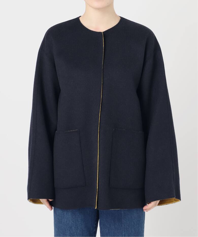 追加》S120ブレンドショート丈リバーシブルコート（ノーカラーコート  