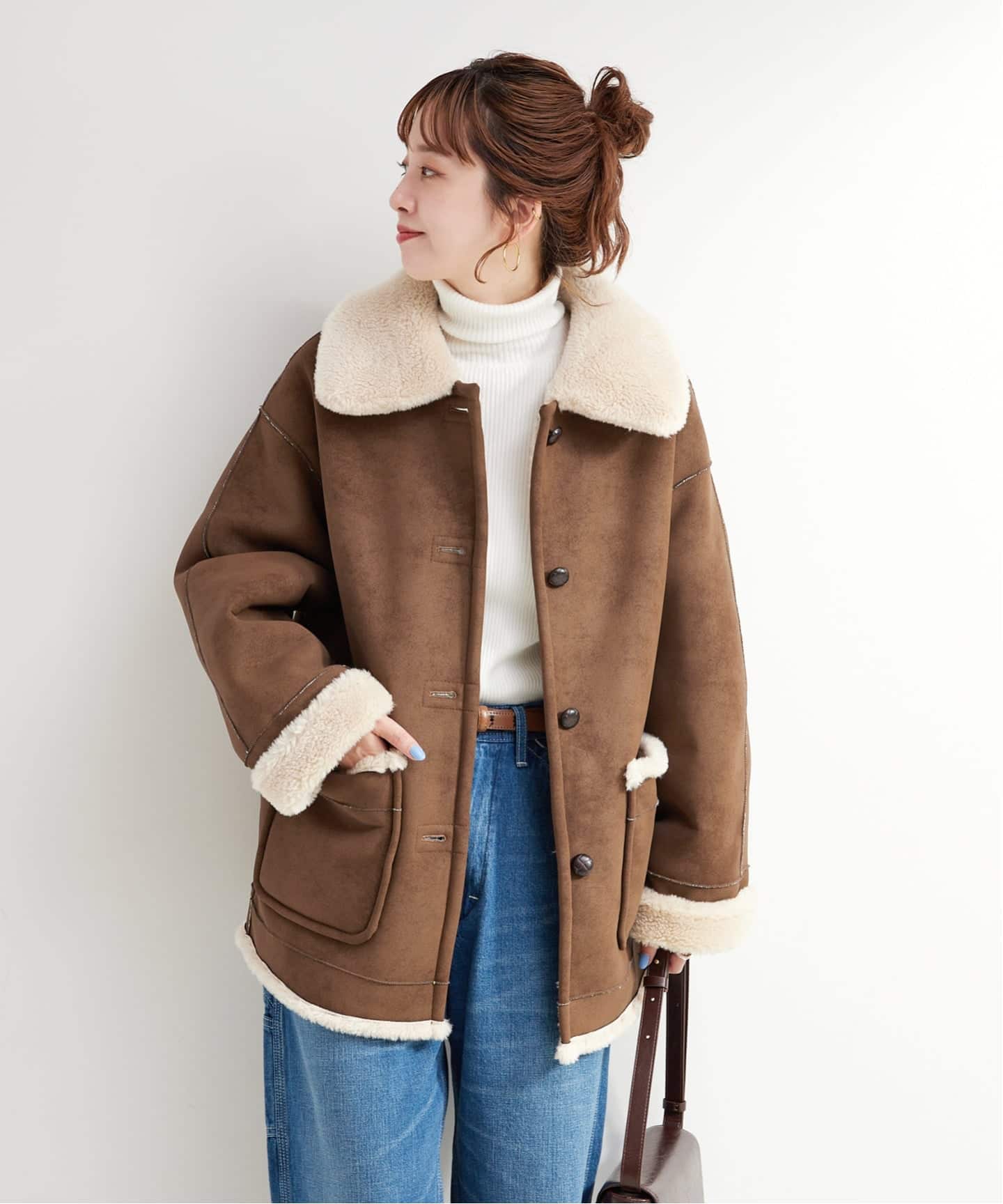 リバーシブルムートンライクコート（ムートンコート）｜B.C STOCK