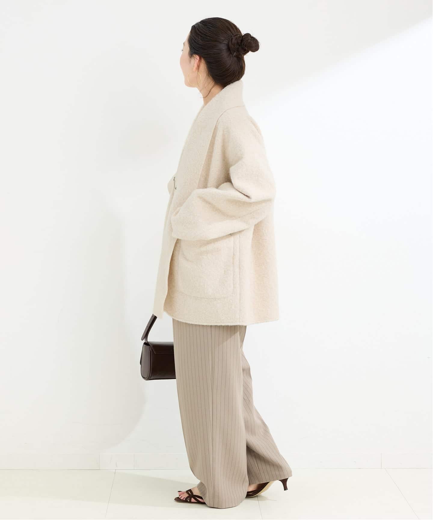 B.C STOCK コート アウター ブークレージャージ着流しコート ブラック B.C STOCK（ベーセーストック） コート アウター 「追加」ブークレー