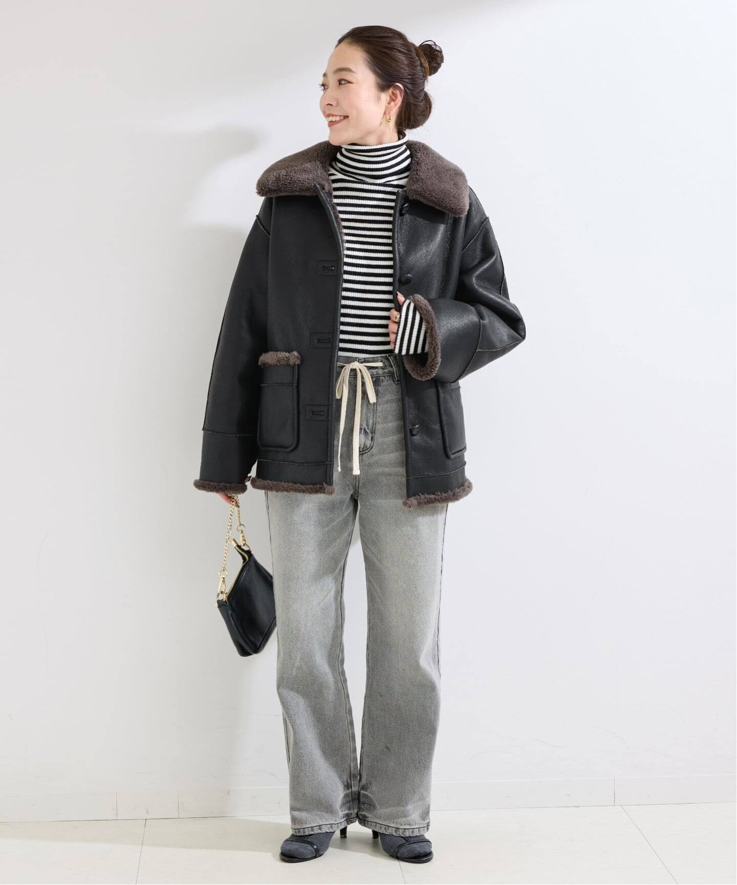 S/Mサイズ展開》リバーシブルムートンライクコート2(ムートンコート S/Mサイズ展開》リバーシブルムートンライクコート2(ムートンコート