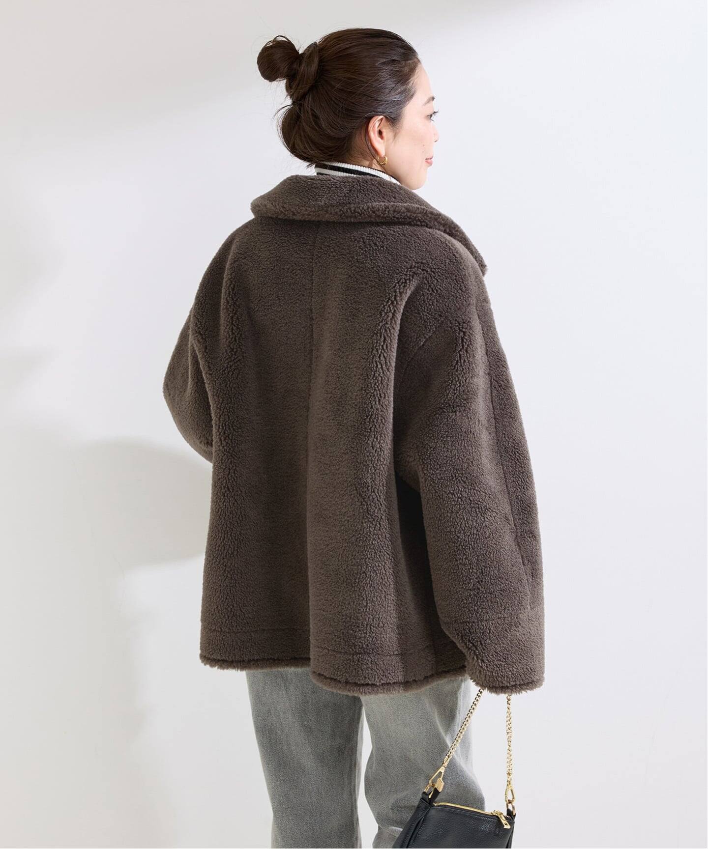 S/Mサイズ展開》リバーシブルムートンライクコート2（ムートンコート