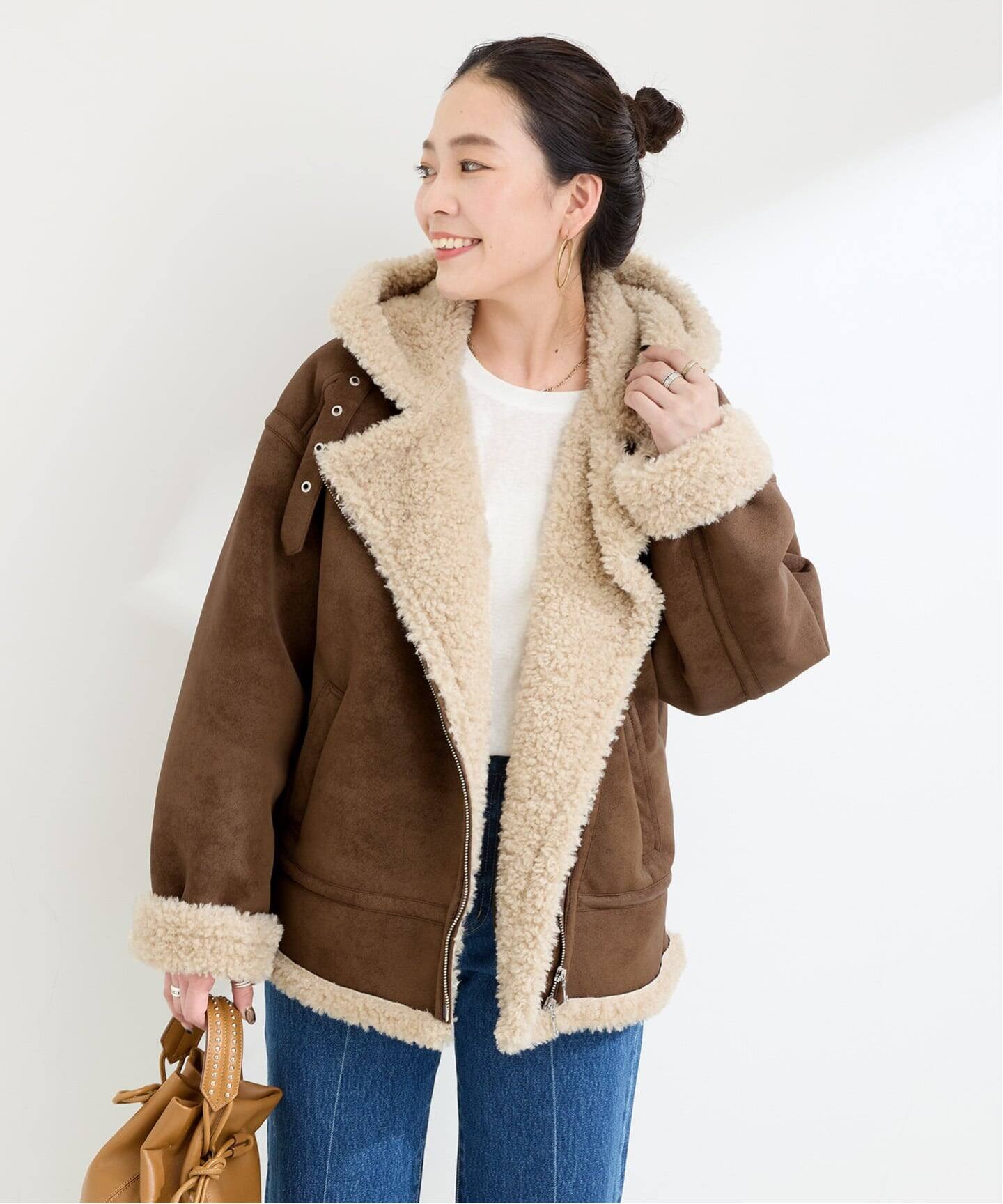 ムートンコート Heather ムートンコート ボアコート フライトボアムートン