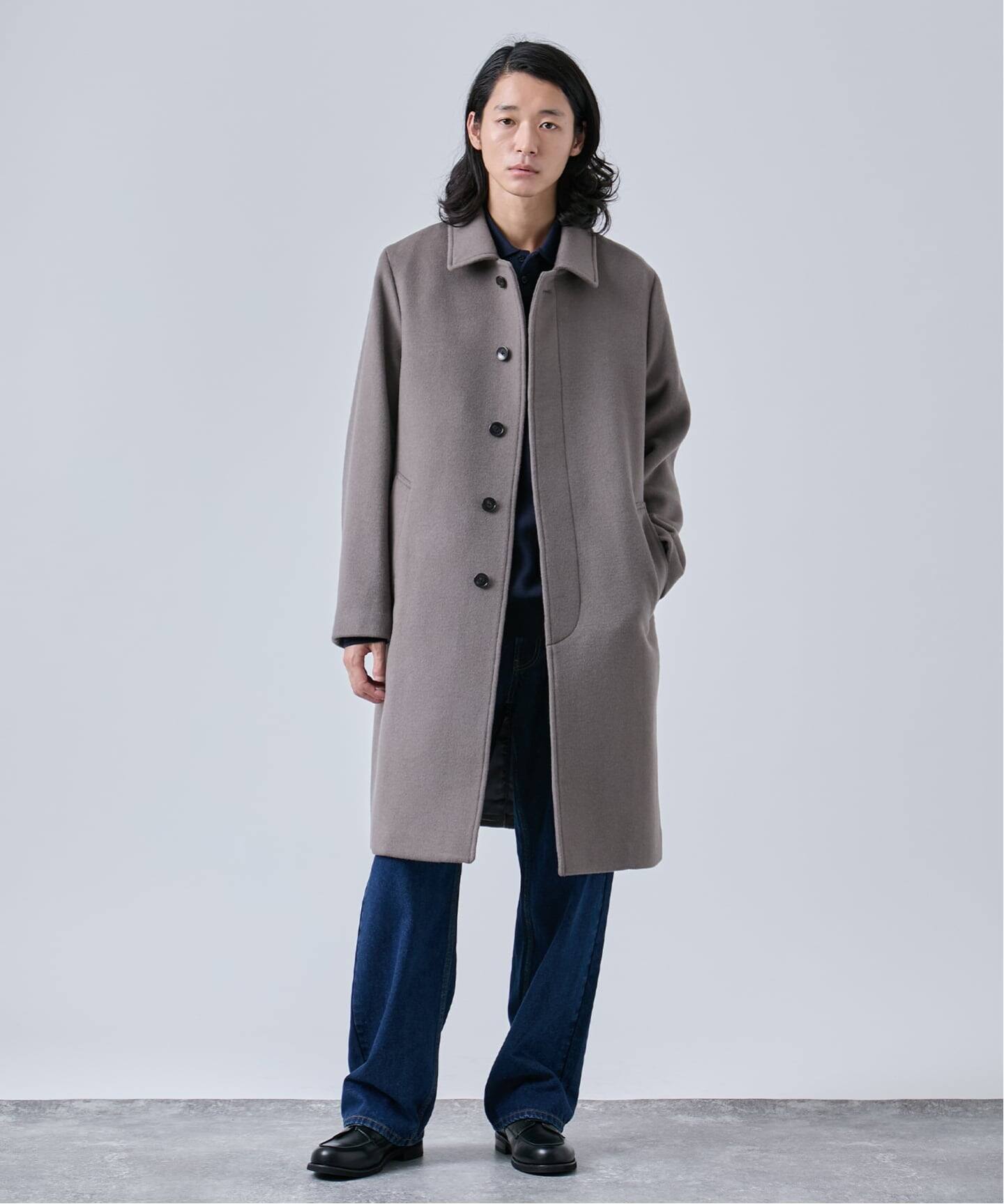 ウールメルトンバルマカーンコート（ステンカラーコート）｜B.C STOCK