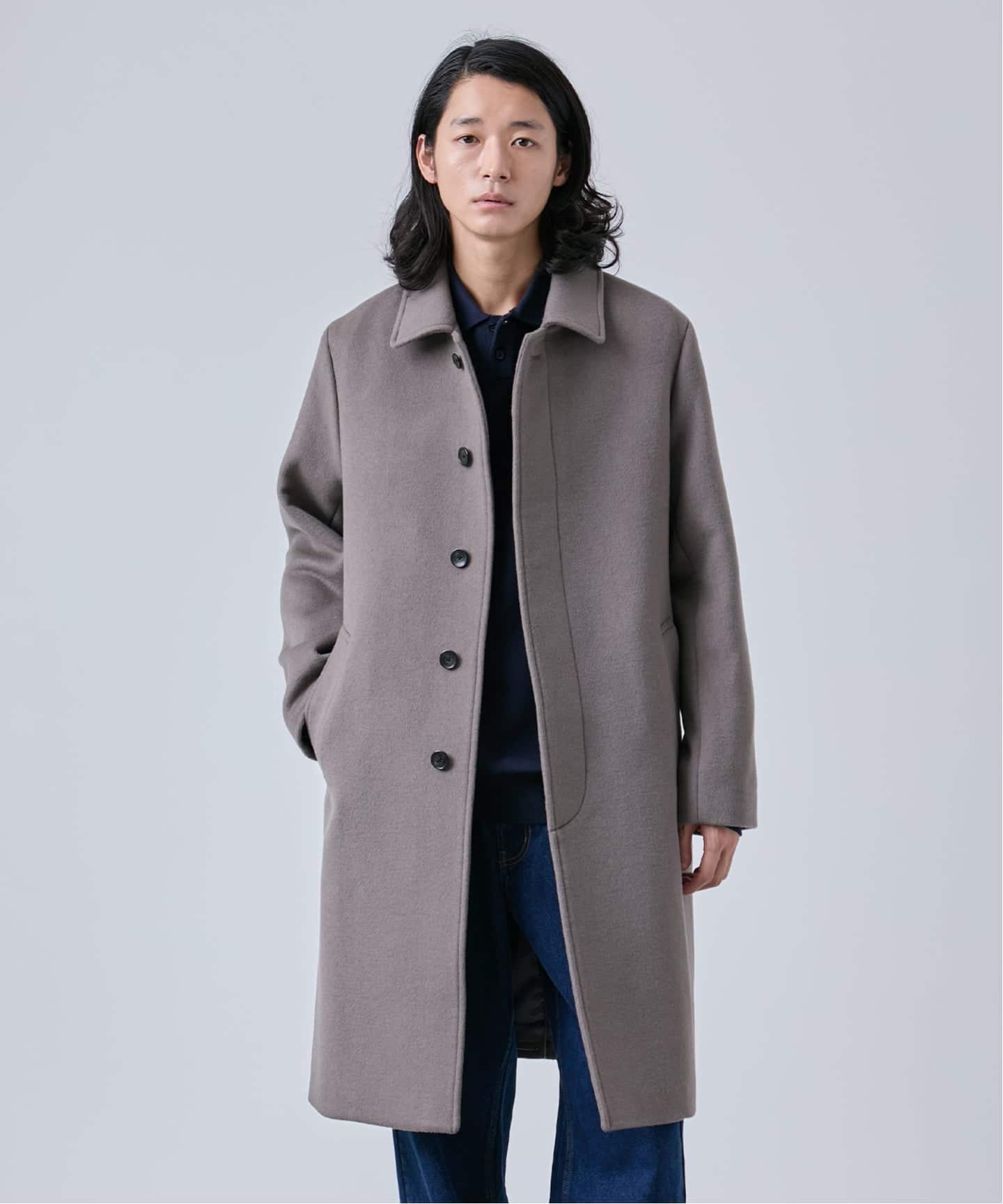 ウールメルトンバルマカーンコート（ステンカラーコート）｜B.C STOCK