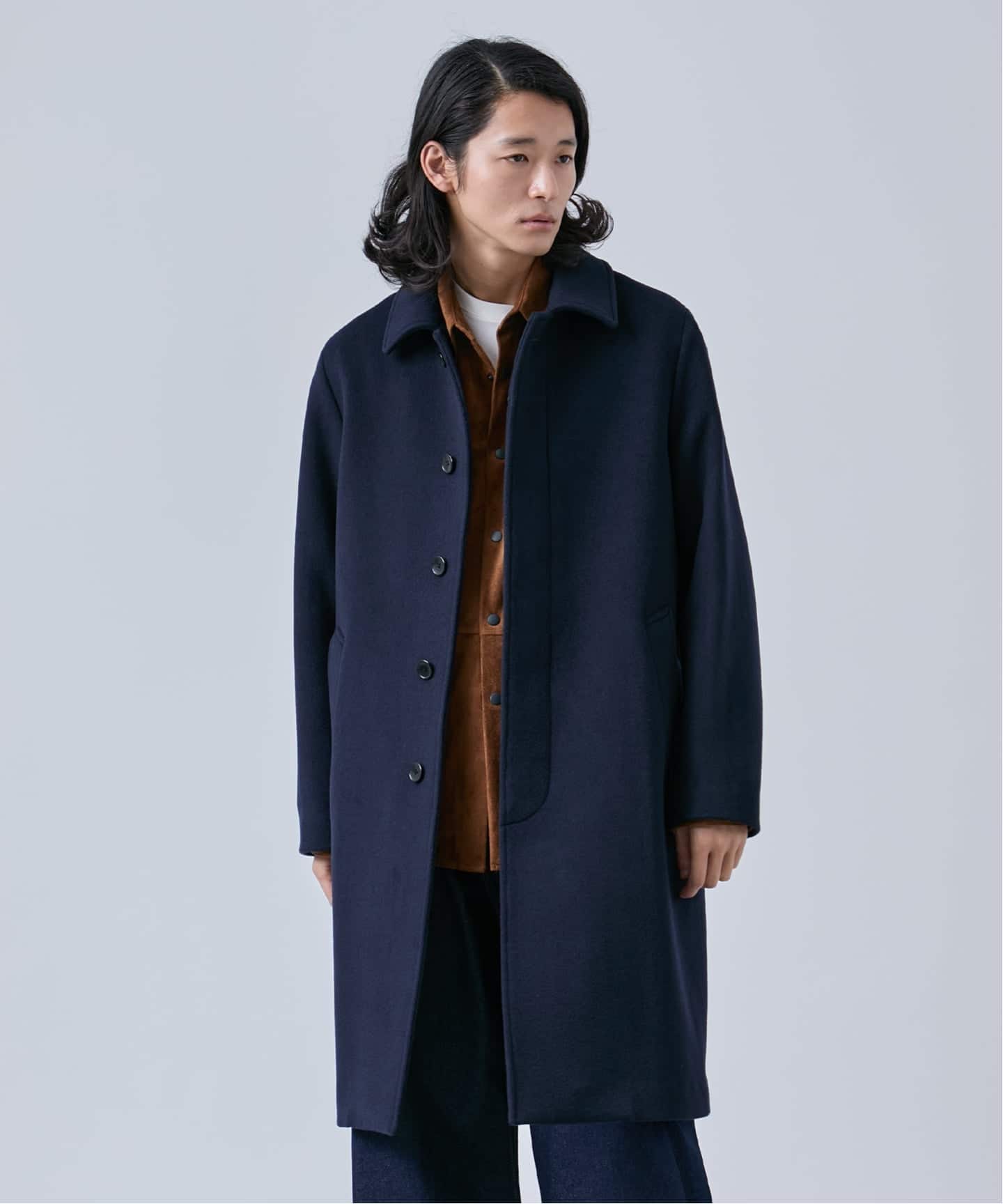 ウールメルトンバルマカーンコート（ステンカラーコート）｜B.C STOCK