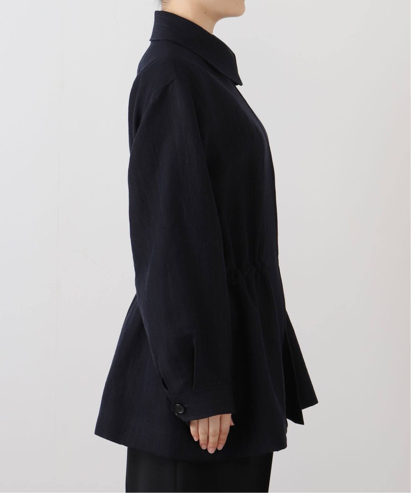 ウールリネンストライプブルゾン（その他ブルゾン／アウター）｜EDIT