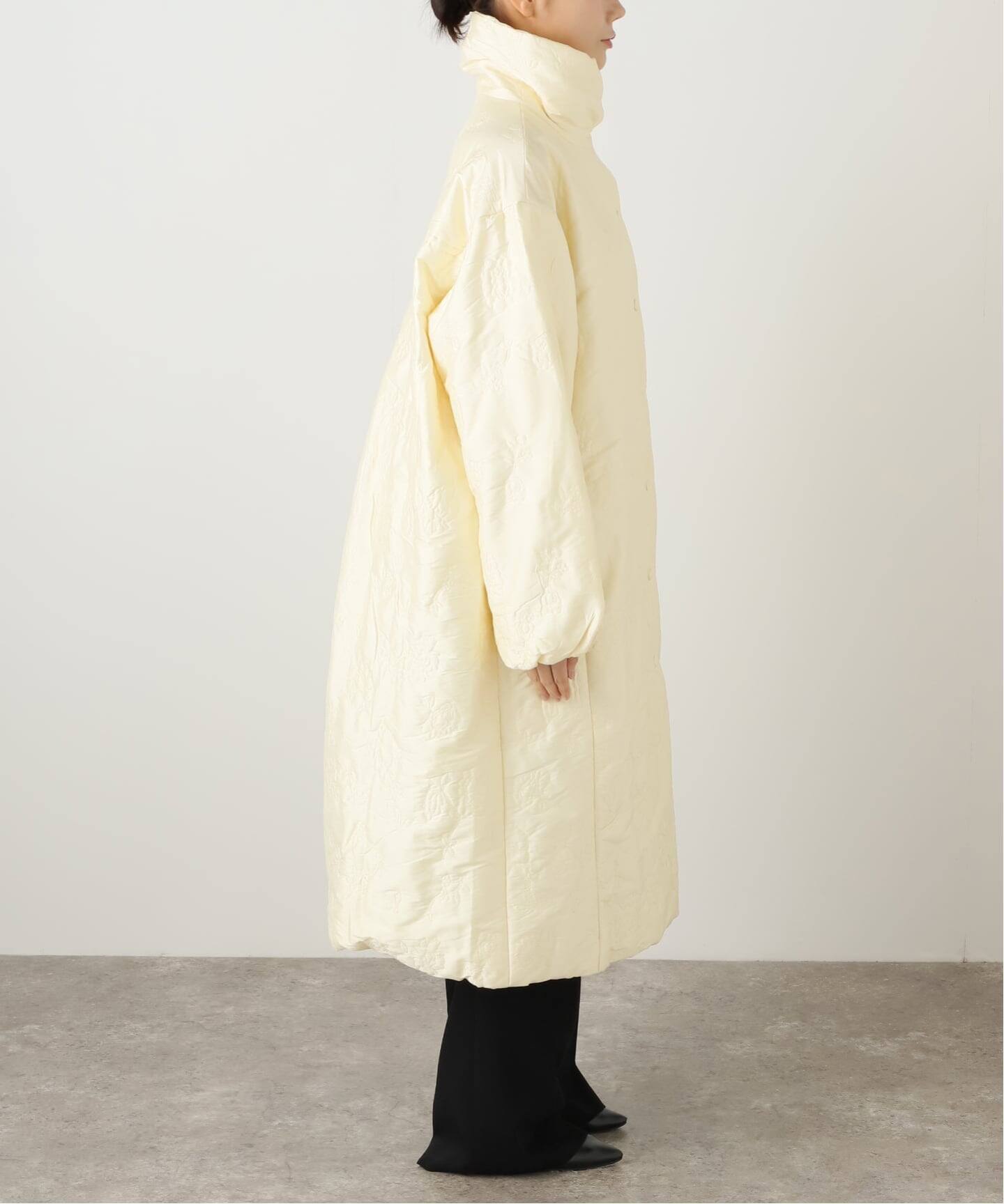 ヌキテパ　Poly Dupion Embroidery Quilted Coat ヌキテパ Poly Dupion Embroidery Quilted Coat Poly Dupion