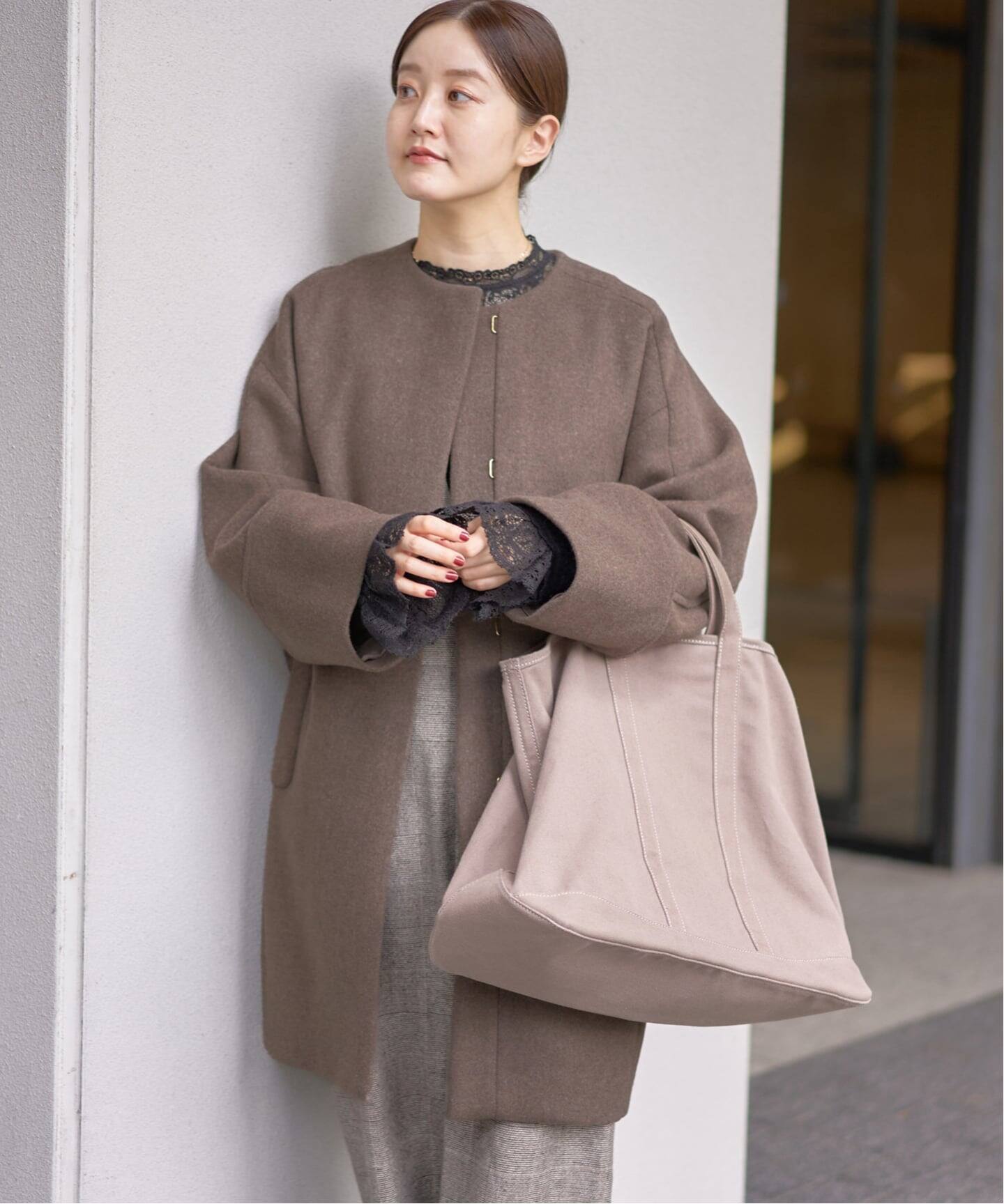 予約》Super140 フォルムコート（ノーカラーコート）｜IENA