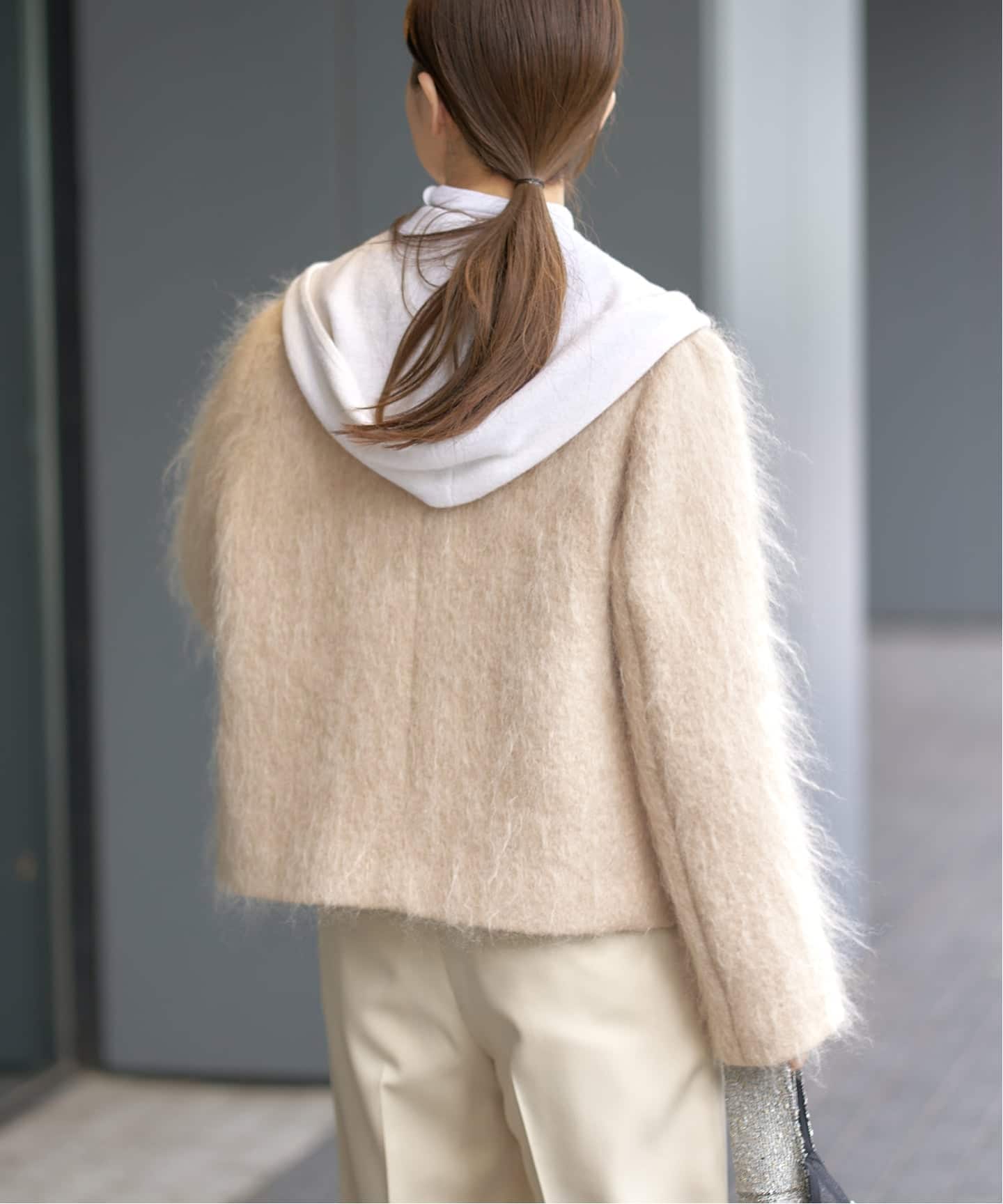 IENA モヘヤミックスシャギーコート モヘヤMIXシャギー ショートコート（その他ブルゾン／アウター