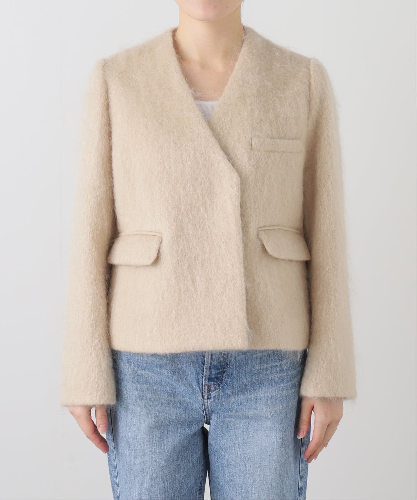 IENA モヘヤミックスシャギーコート モヘヤMIXシャギー ショートコート（その他ブルゾン／アウター