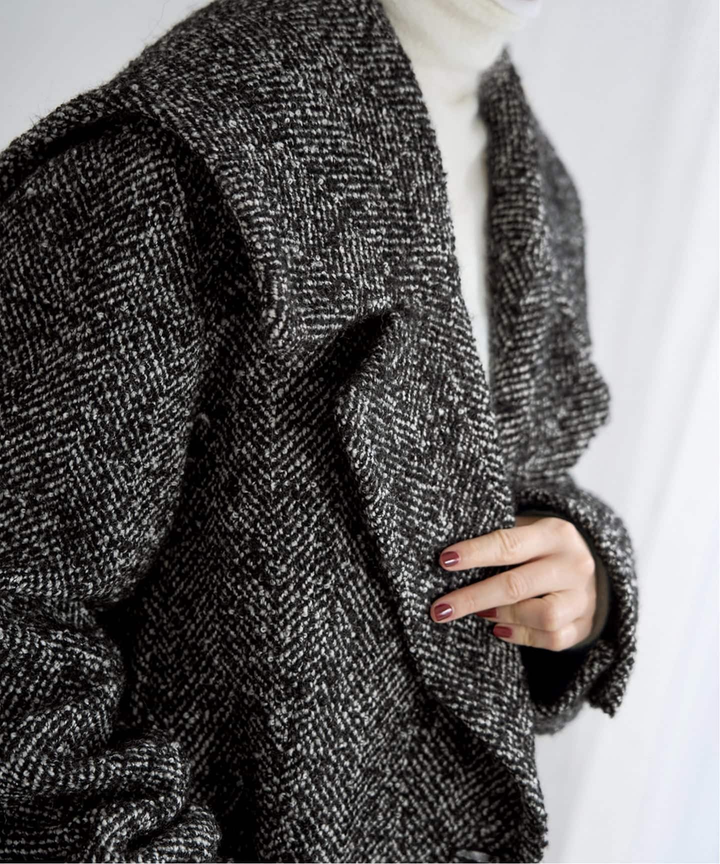 【NEW】イエナ（IENA）/ヘリンボンツイードビッグカラーコート ヘリンボンツイードビッグカラーコート（その他ブルゾン／アウター