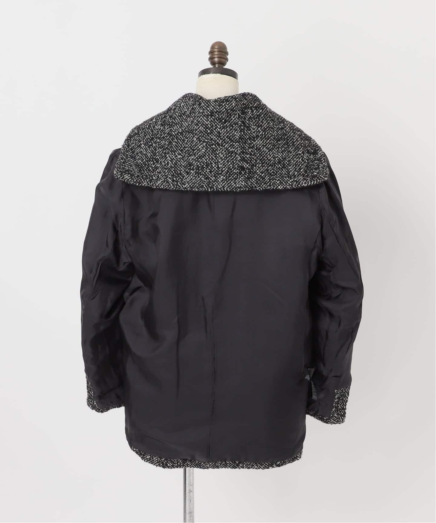 ヘリンボンツイードビッグカラーコート（その他ブルゾン／アウター