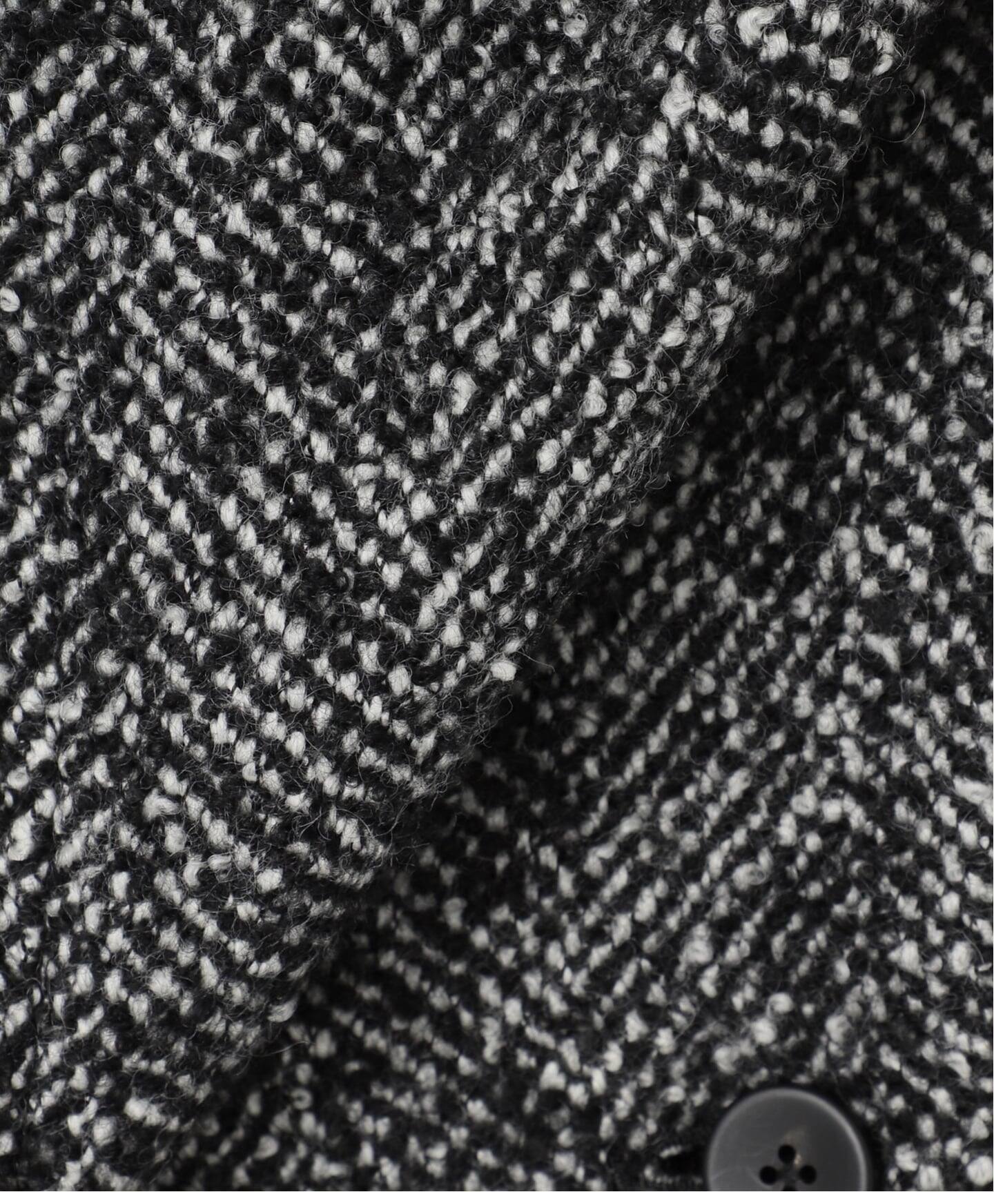 ヘリンボンツイードビッグカラーコート（その他ブルゾン／アウター