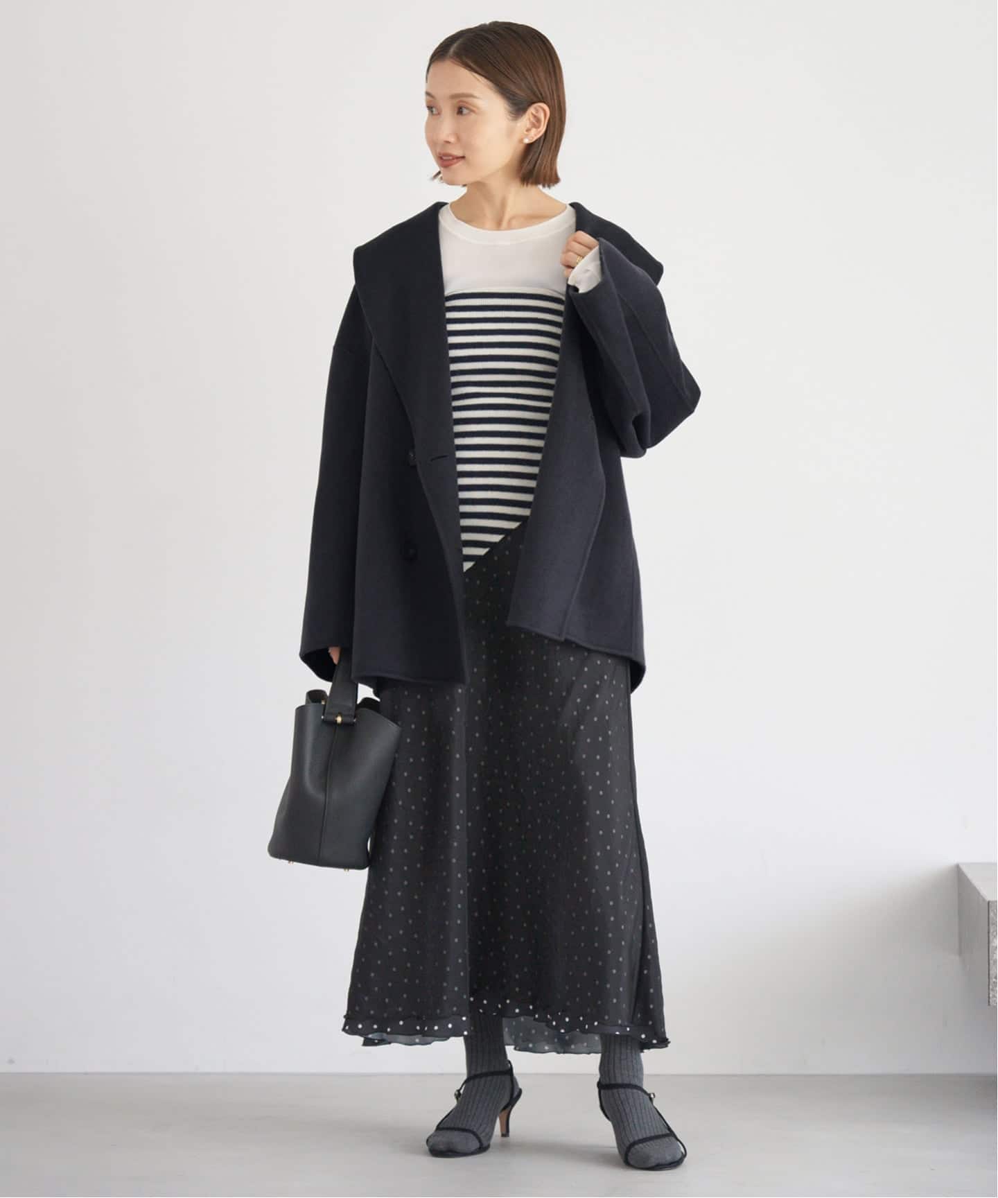 IENA Super160 ショールカラーハーフコート Super160 ショールカラーハーフコート（その他ブルゾン／アウター