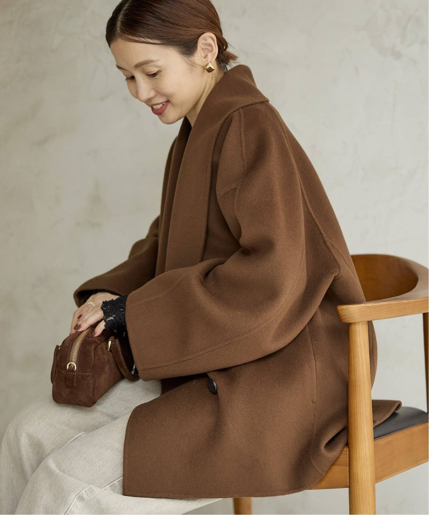 Super160 ショールカラーハーフコート（その他ブルゾン