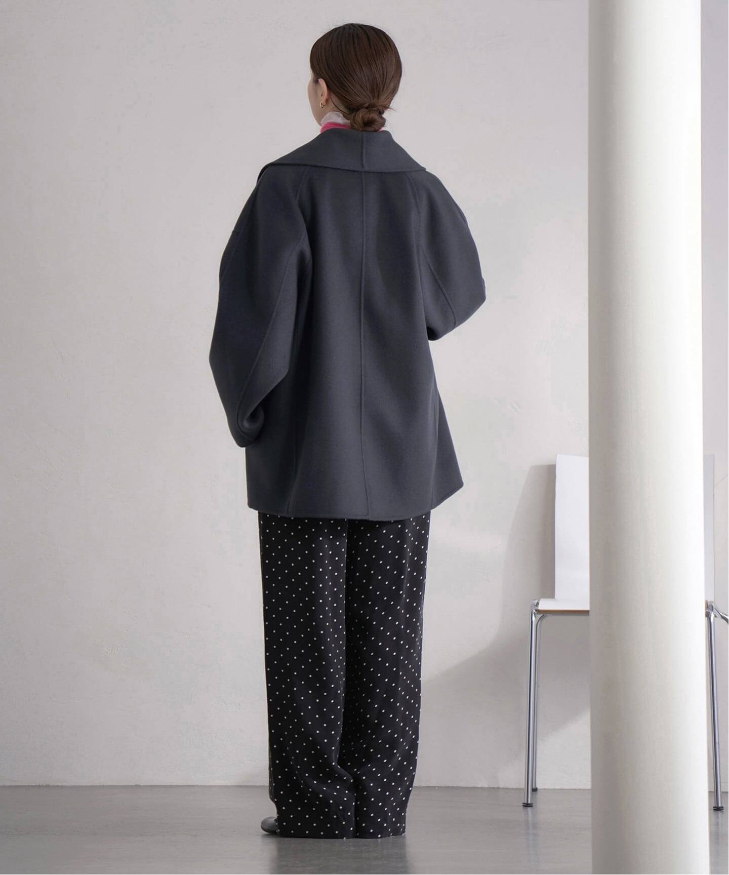 Super160 ショールカラーハーフコート（その他ブルゾン／アウター