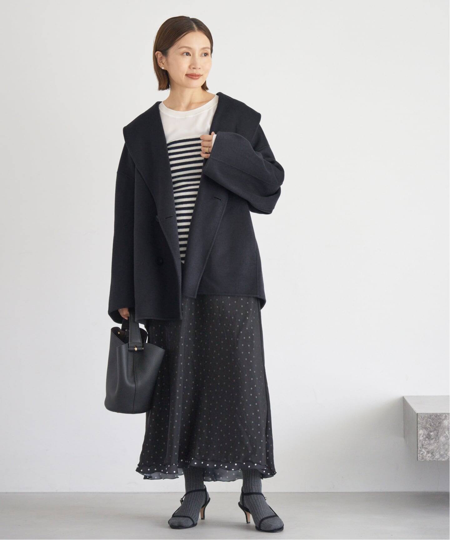 Super160 ショールカラーハーフコート（その他ブルゾン／アウター