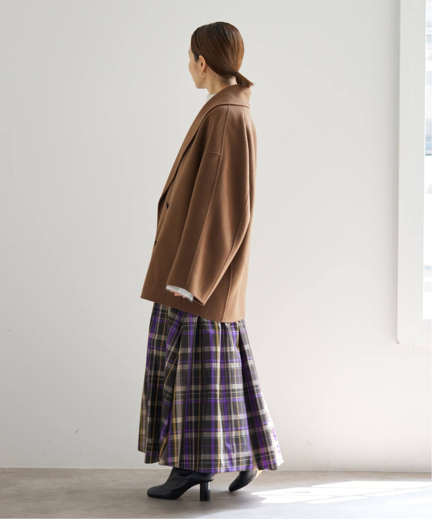 Super160 ショールカラーハーフコート（その他ブルゾン／アウター