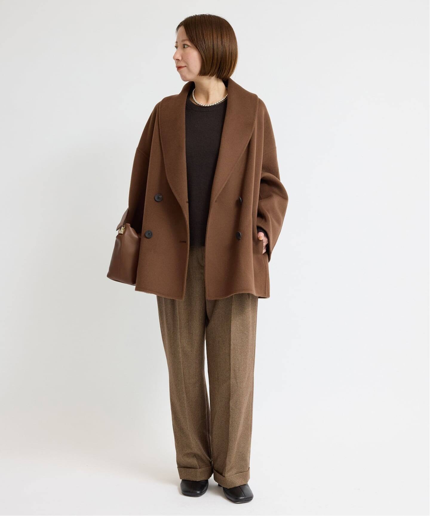 タグ付　IENA　Super160 ショールカラーハーフコート38 Super160 ショールカラーハーフコート（その他ブルゾン／アウター