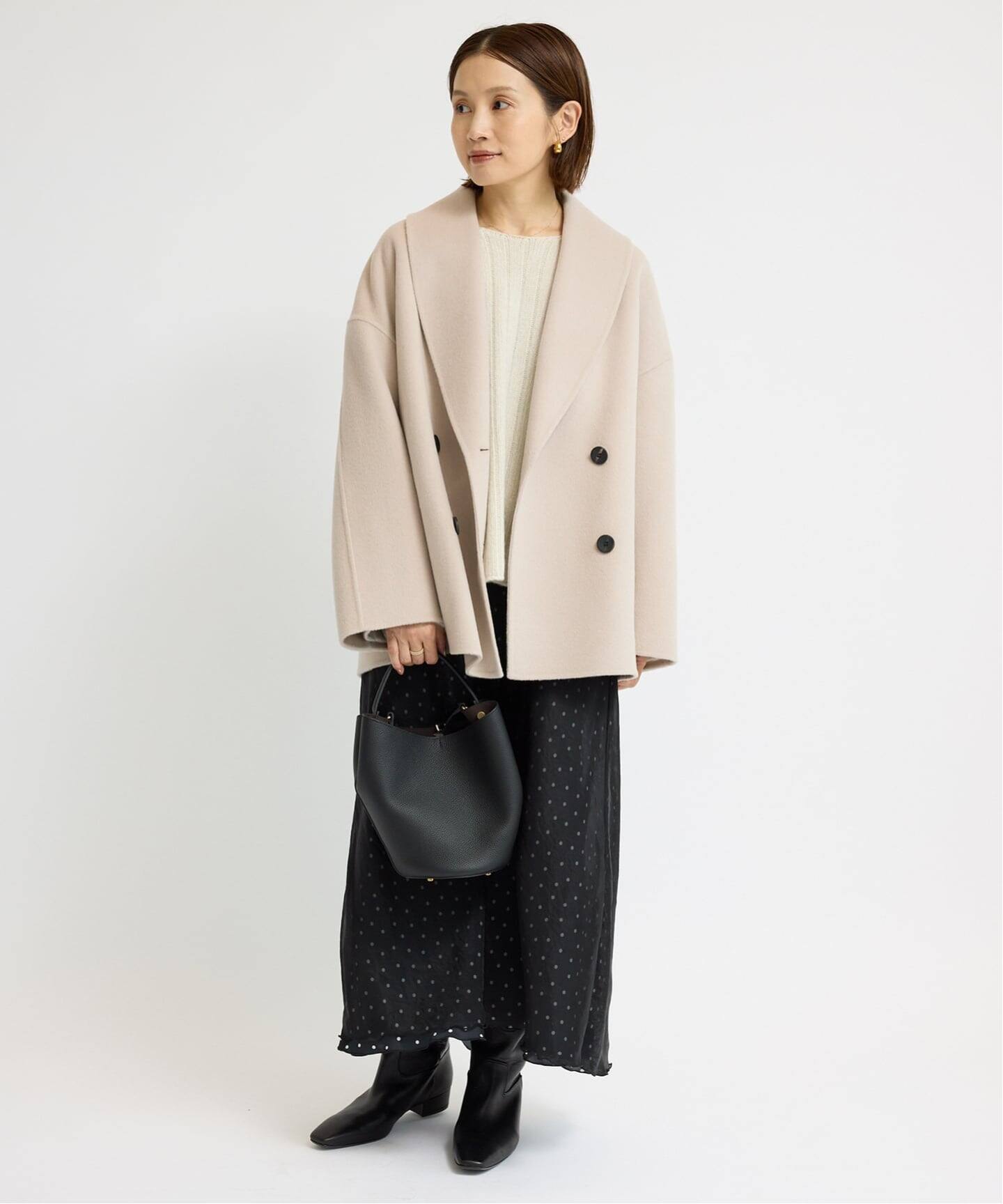 Super160 ショールカラーハーフコート（その他ブルゾン／アウター