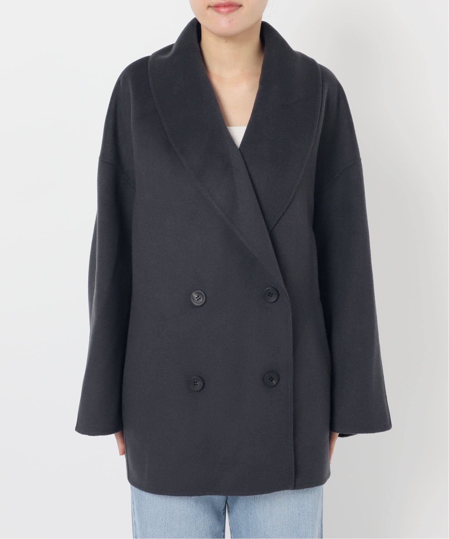 Super160 ショールカラーハーフコート（その他ブルゾン／アウター