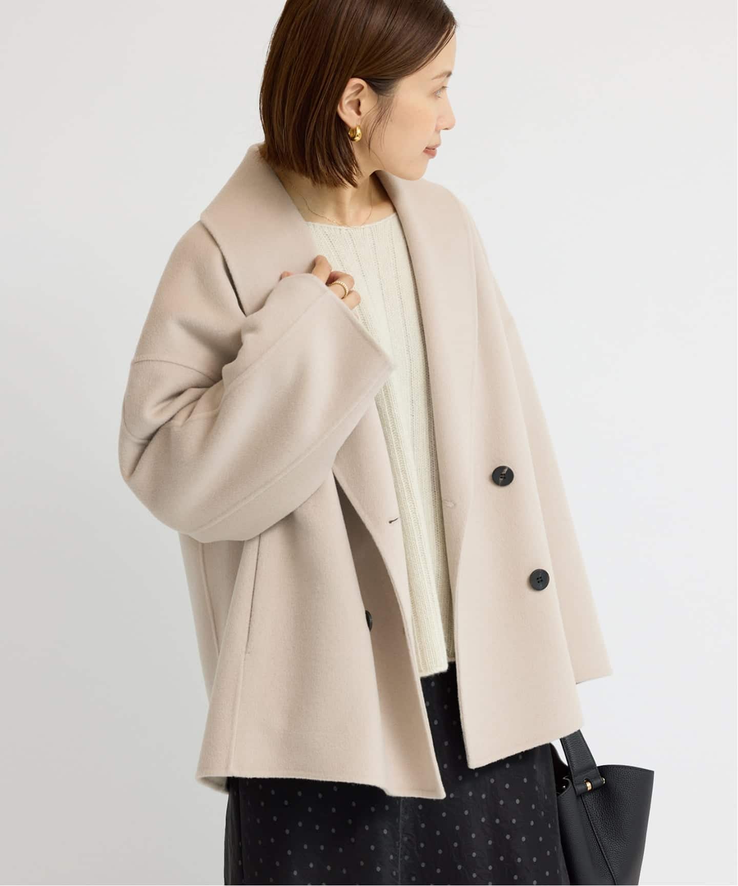 IENA LA BOUCE メルトンショールカラーコート イエナラブークル 美品 IENA（イエナ）の「メルトン ショールカラーコート（その他コート