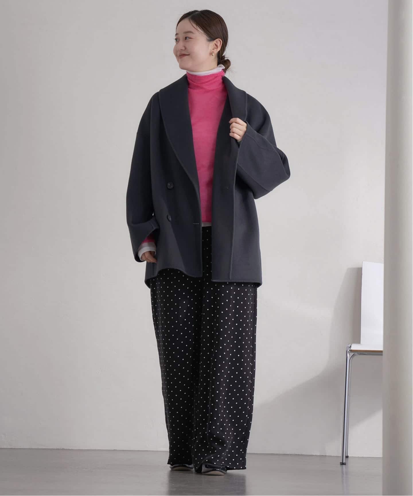 追加2予約》Super160 ショールカラーハーフコート（その他ブルゾン