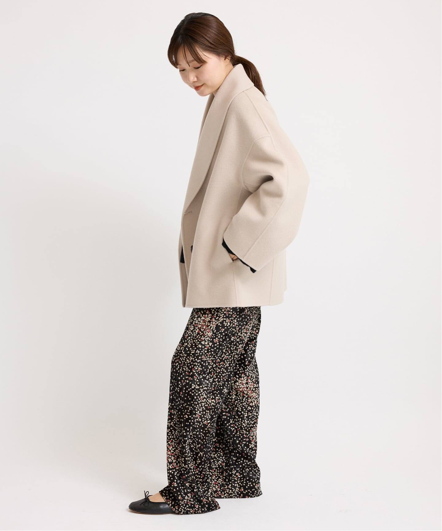 タグ付　IENA　Super160 ショールカラーハーフコート38 追加2予約》Super160 ショールカラーハーフコート（その他ブルゾン