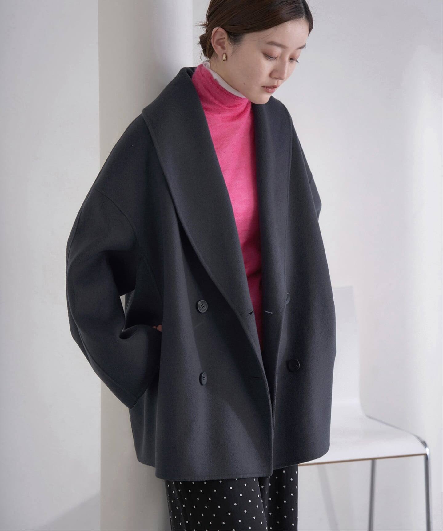 追加2》Super160 ショールカラーハーフコート（その他ブルゾン