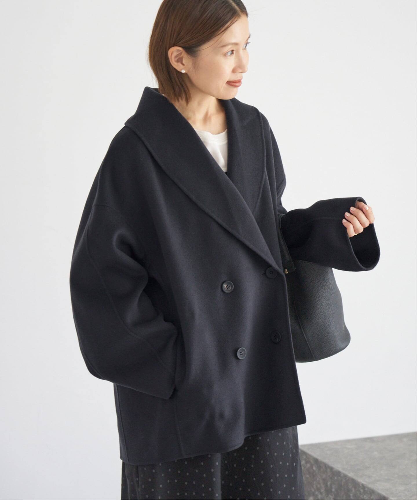 追加2予約》Super160 ショールカラーハーフコート（その他ブルゾン