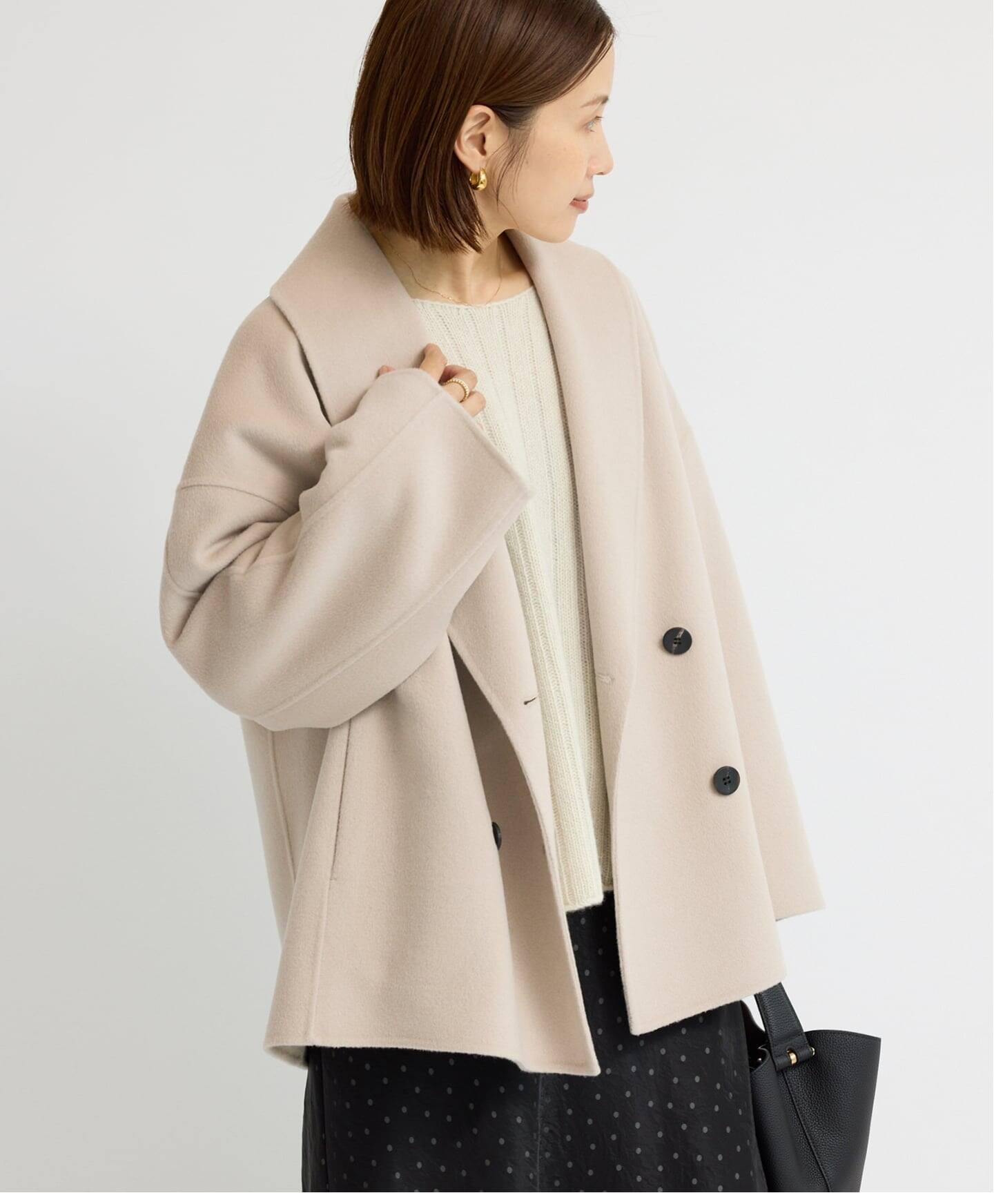 追加2予約》Super160 ショールカラーハーフコート（その他ブルゾン