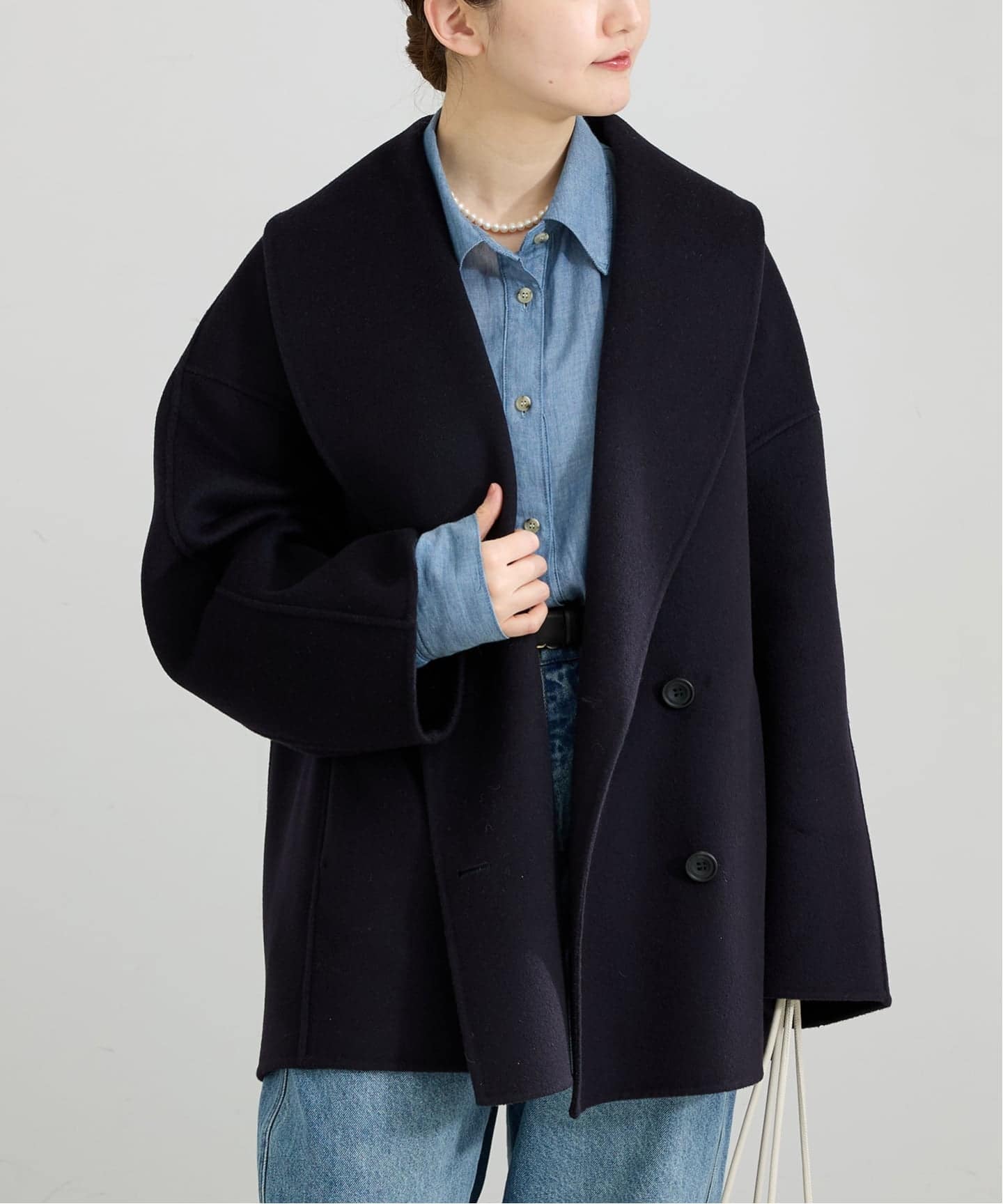 追加3》Super160 ショールカラーハーフコート（その他ブルゾン