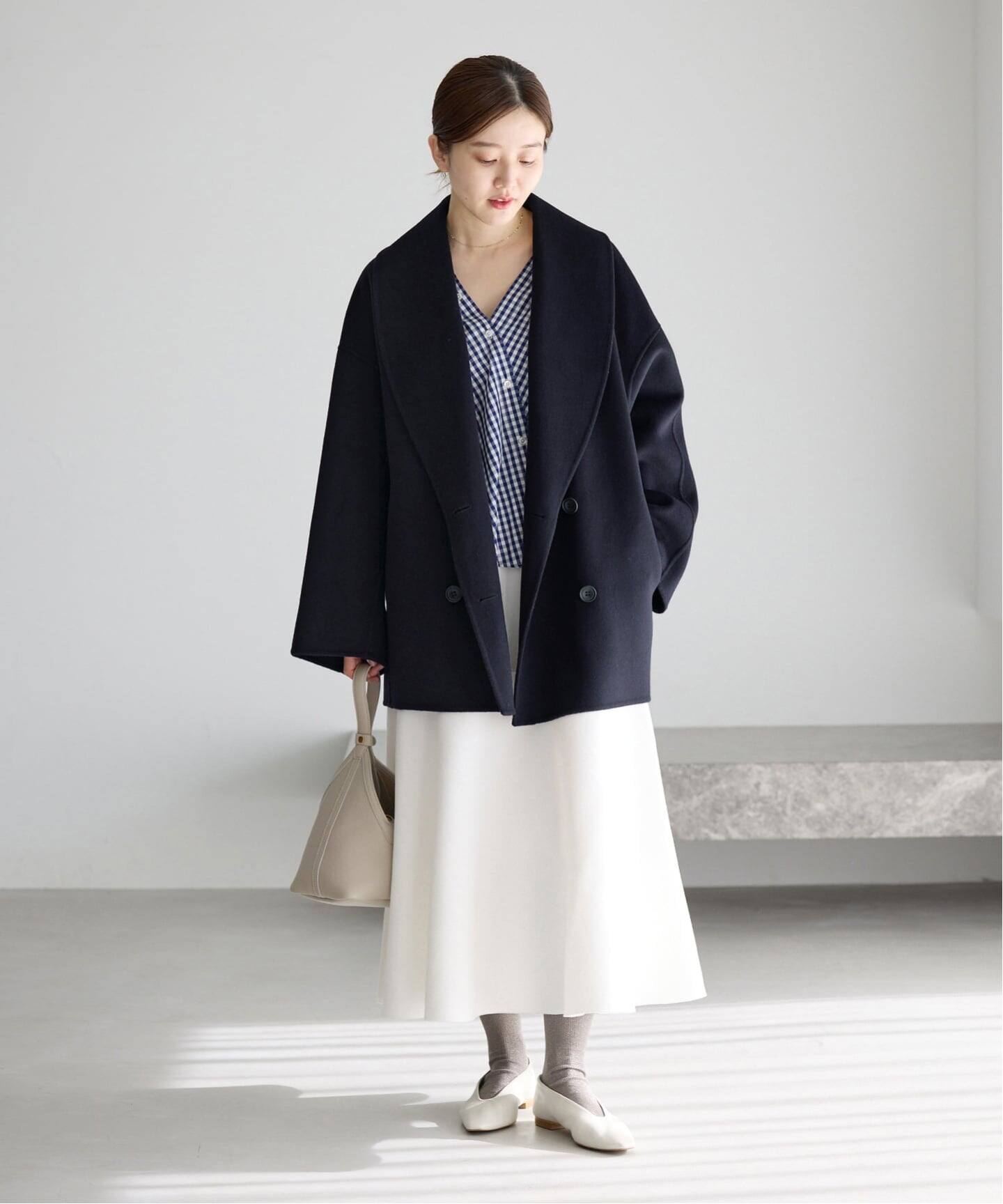 タグ付　IENA　Super160 ショールカラーハーフコート38 Super160 ショールカラーハーフコート（その他ブルゾン／アウター